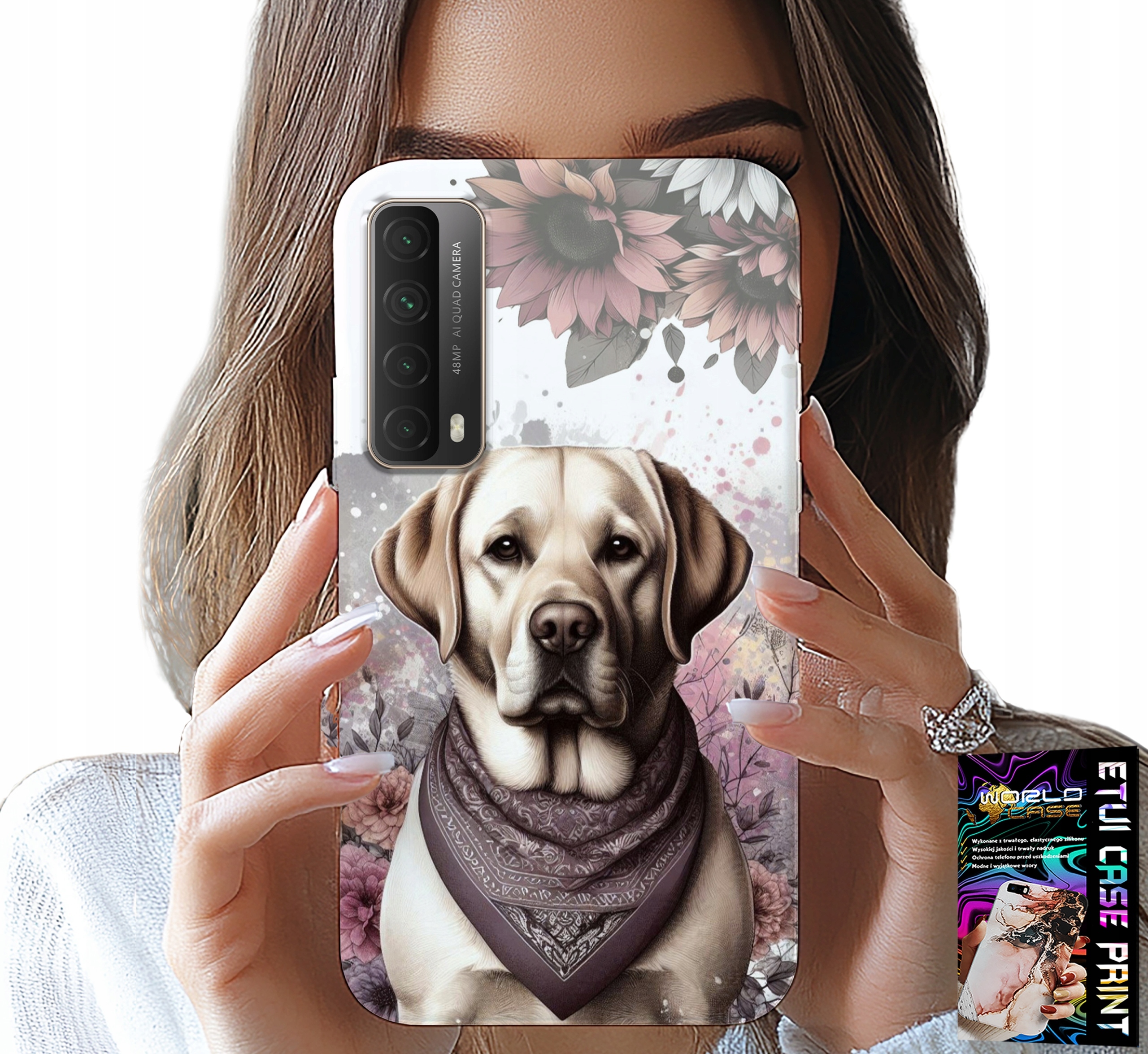 ETUI DO HUAWEI P SMART 2021 - PIESEK PIESKI HUSKY PSIE WZORY + SZKŁO
