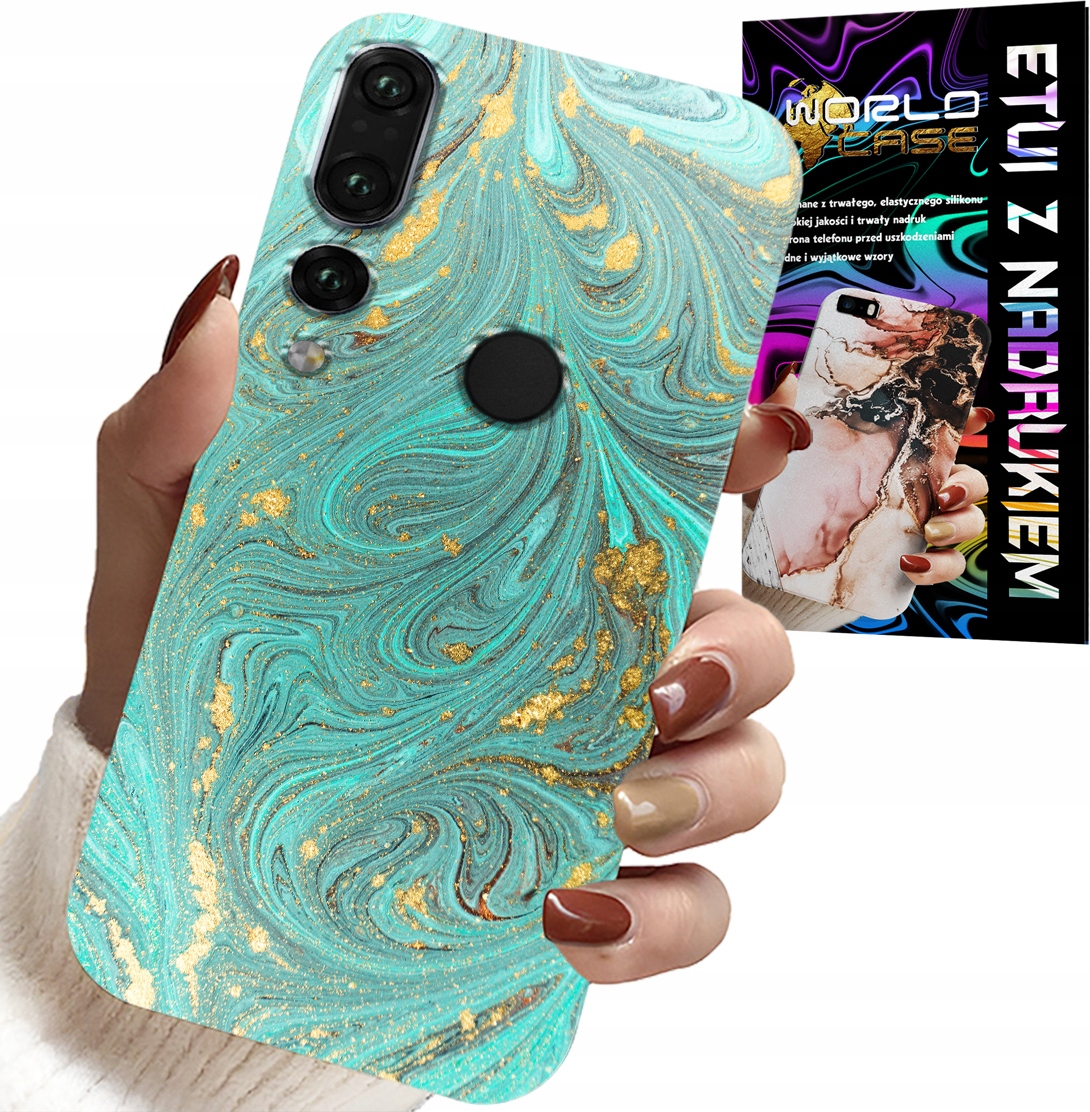 ETUI DO HUAWEI P20 PRO - MARMURKOWE WZORY + SZKŁO HARTOWANE