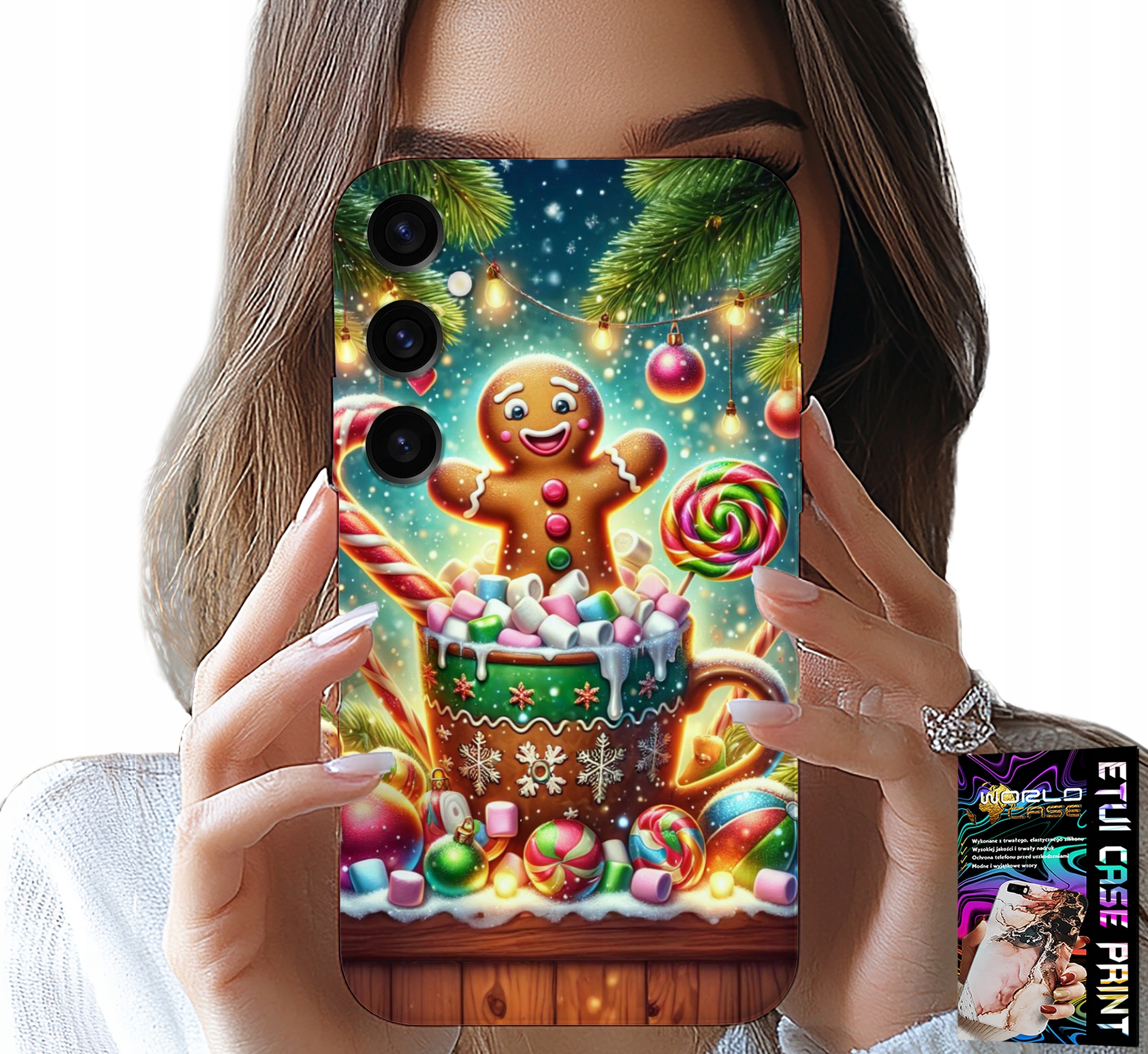 ETUI DO SAMSUNG GALAXY A05S - PIERNIK PIERNIKI ŚWIĄTECZNE WZORY +SZKŁO