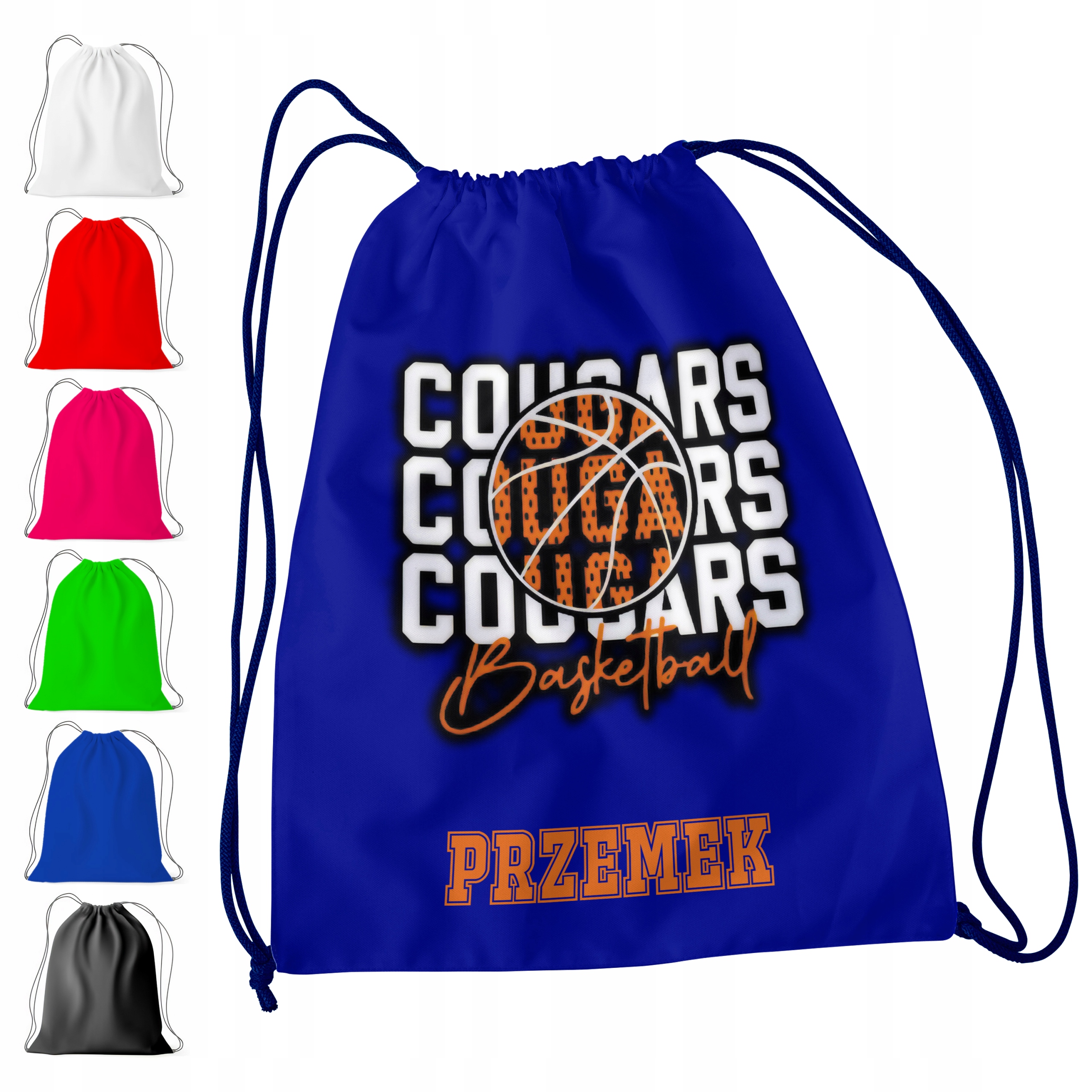 WOREK PLECAK SPORTOWY NA WF DLA DZIECI - KOSZYKÓWKA + IMIĘ! BASKETBALL KOSZ