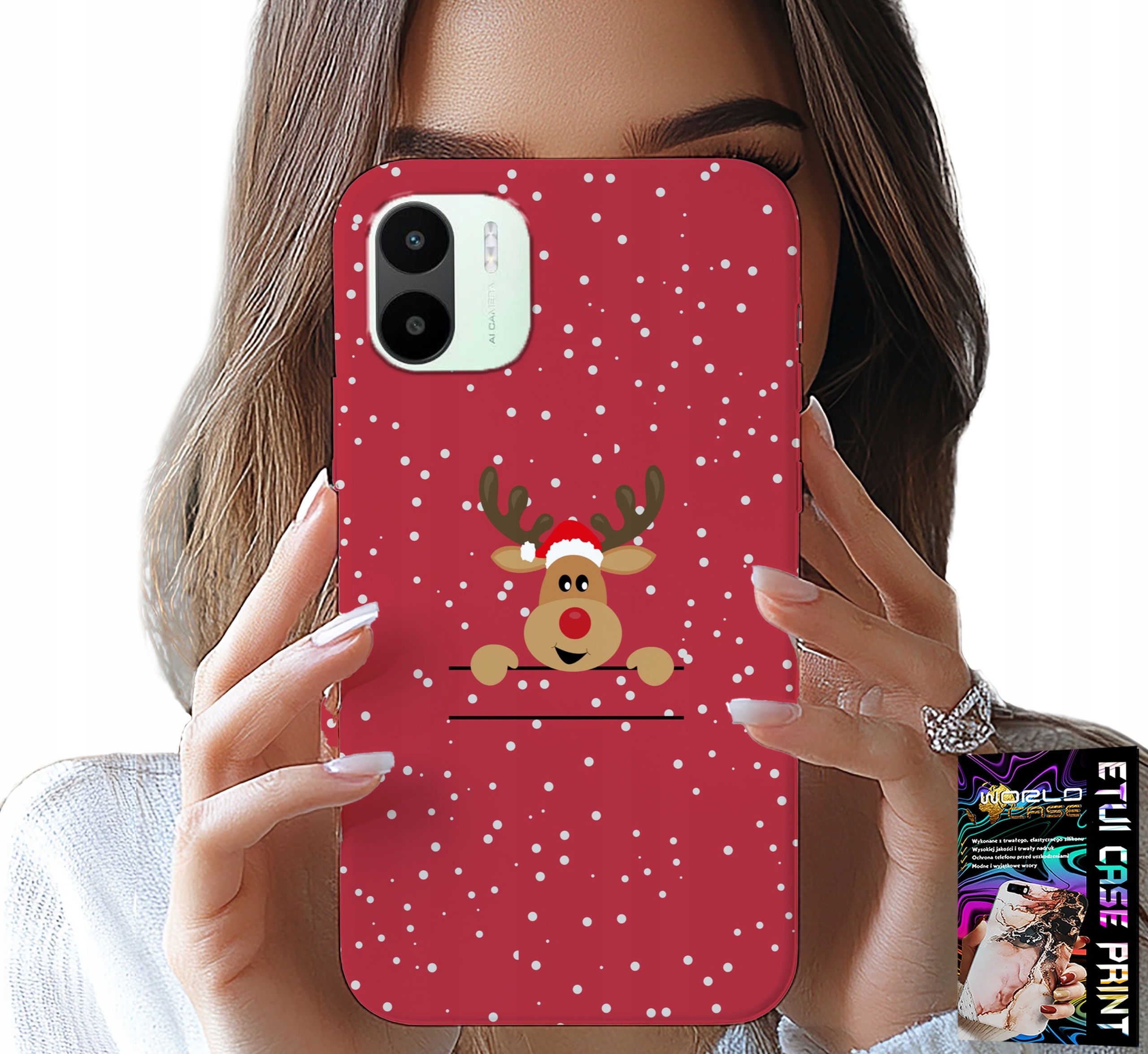 ETUI DO XIAOMI REDMI A2 - ŚWIĄTECZNY RENIFER MIKOŁAJ ŚWIĘTA +FOLIA