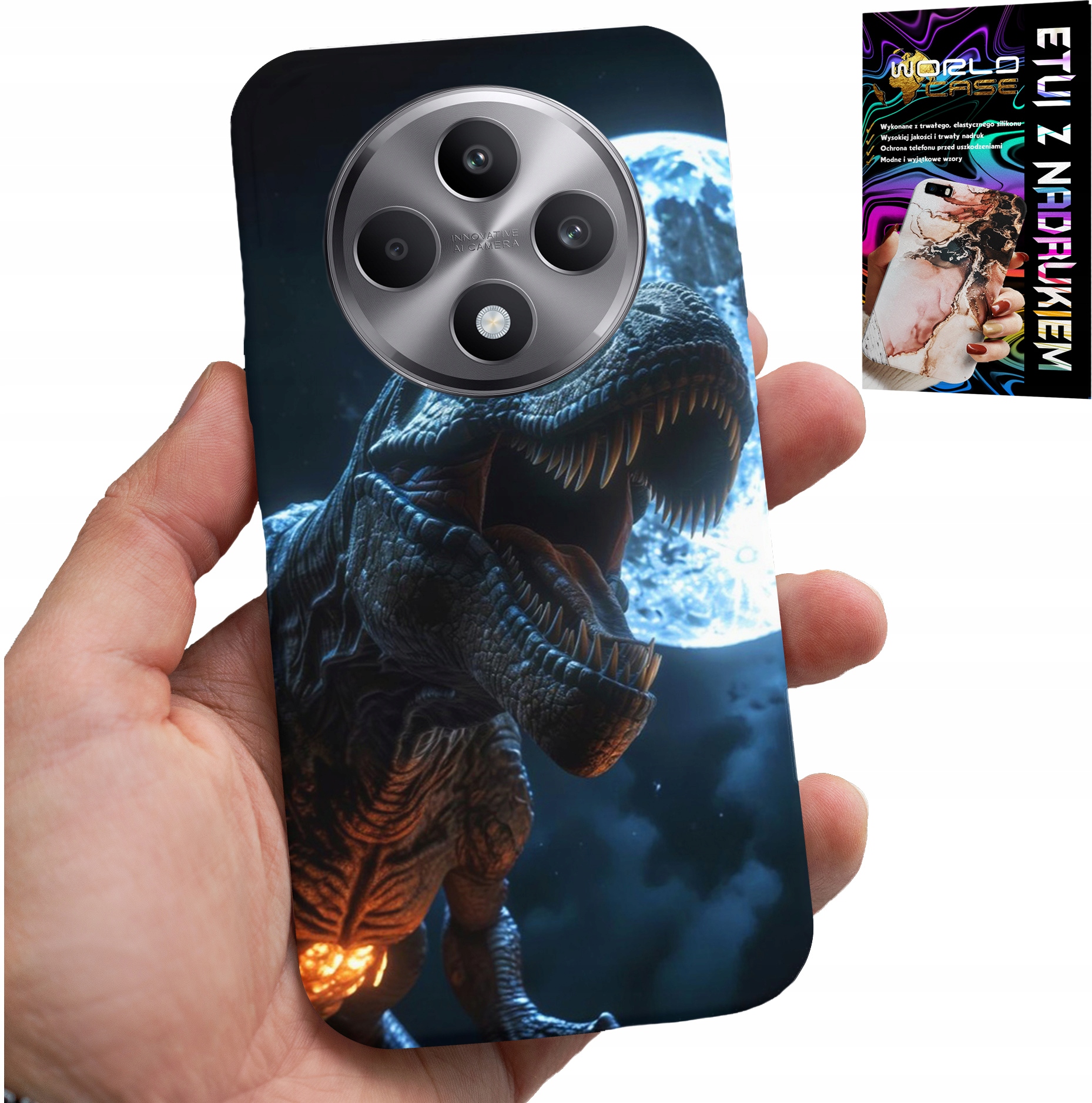 ETUI DO OPPO RENO12 F / 12FS 5G - DINO DINOZAUR TYRANOZAUR POKROWIEC CASE