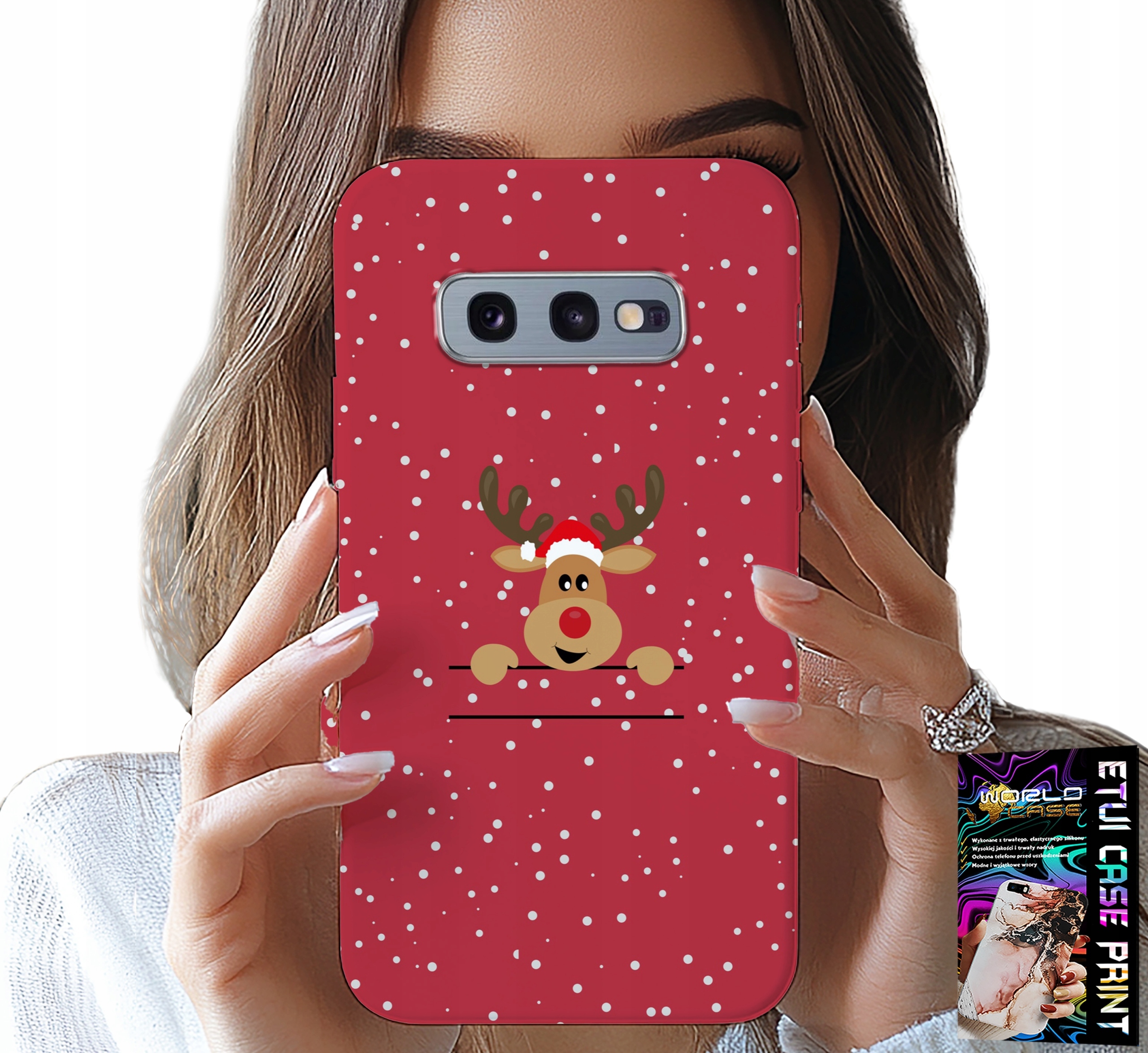 ETUI DO SAMSUNG GALAXY S10E - ŚWIĄTECZNY RENIFER MIKOŁAJ ŚWIĘTA +FOLIA