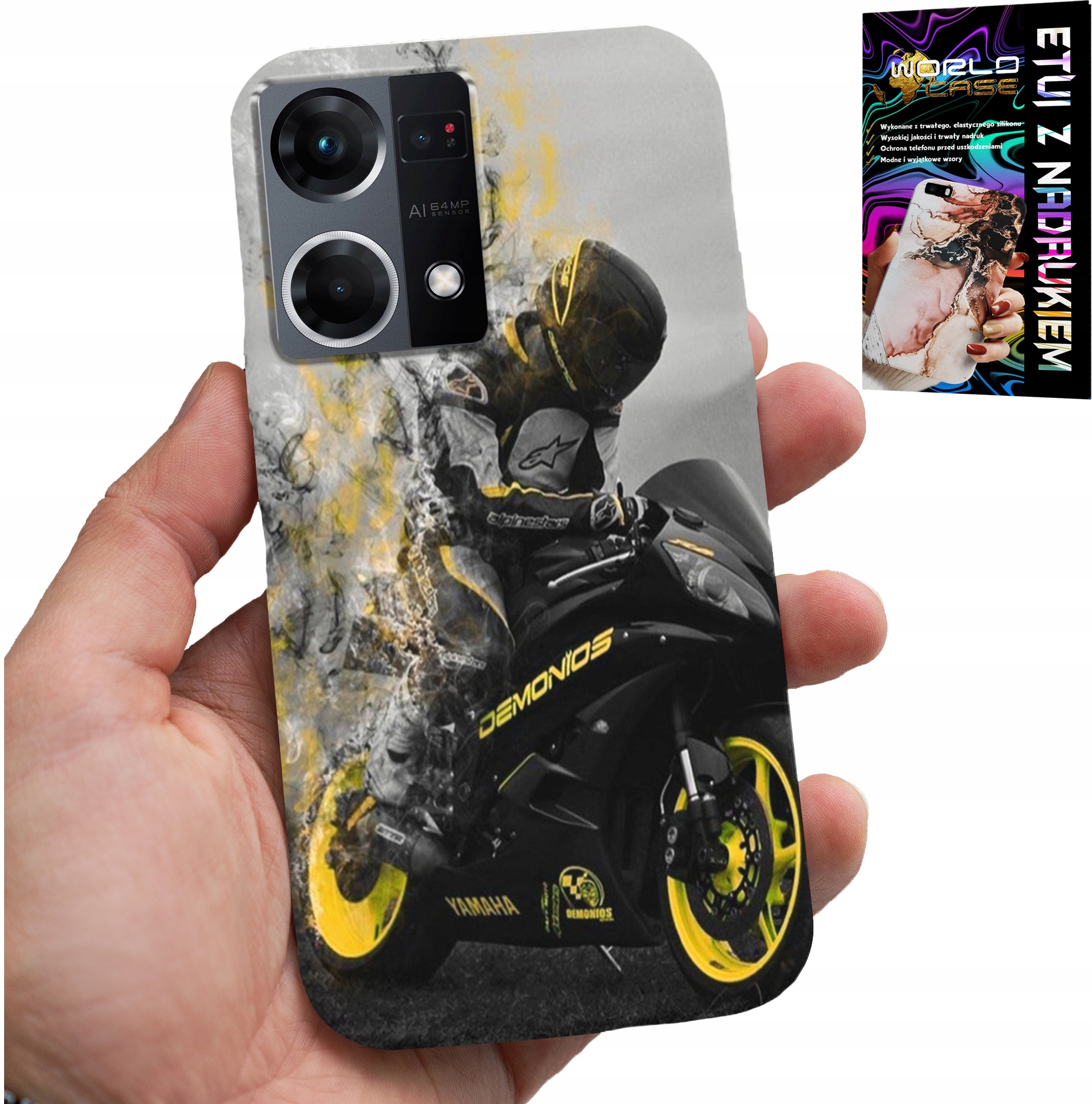 ETUI DO OPPO RENO7 4G - MOTOR MOTOCYKLE FAN WIELE WZORÓW PLECKÓW