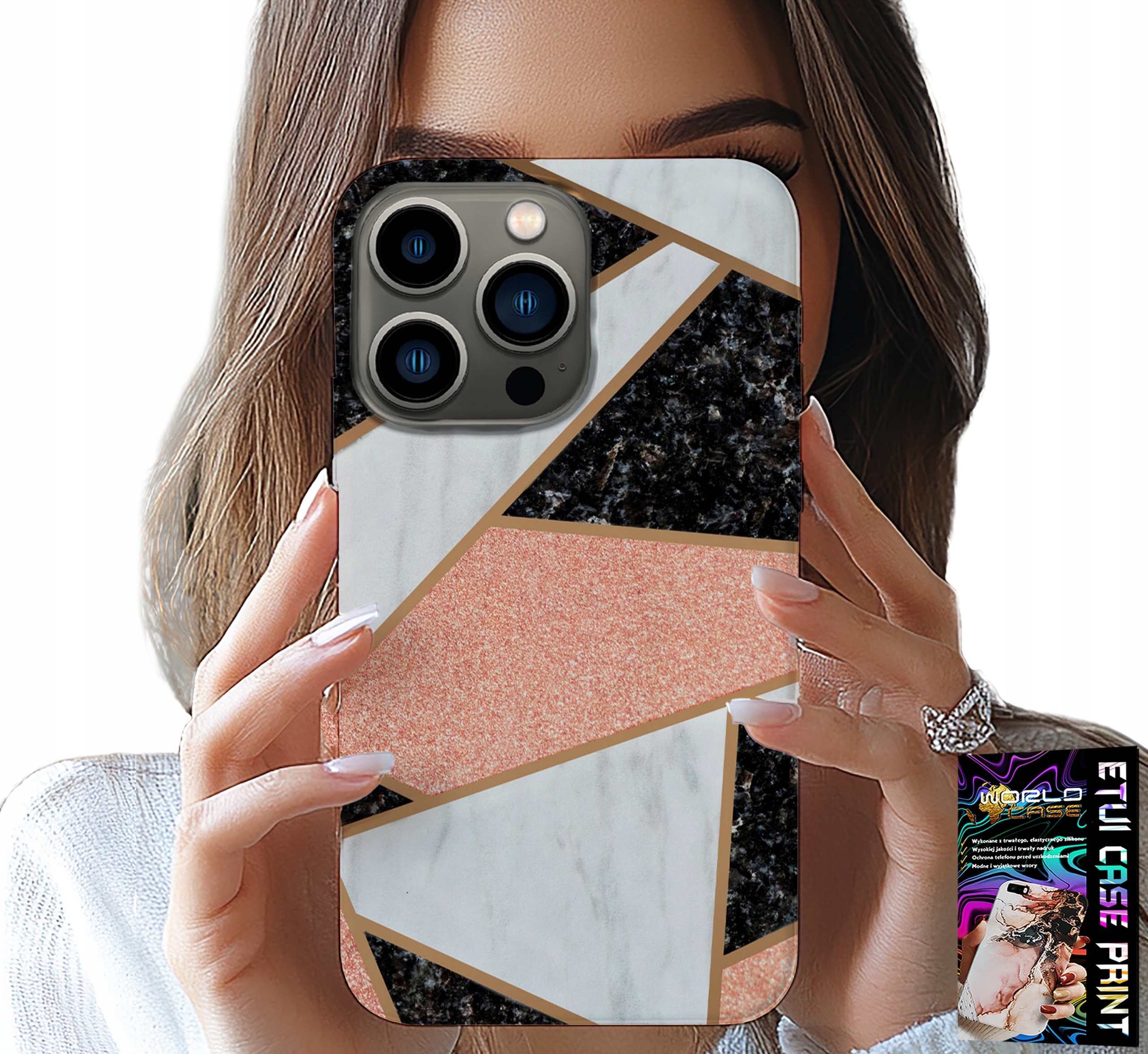 ETUI DO IPHONE 15 PRO - ELEGANCKIE MODNE WZORY CASE + SZKŁO