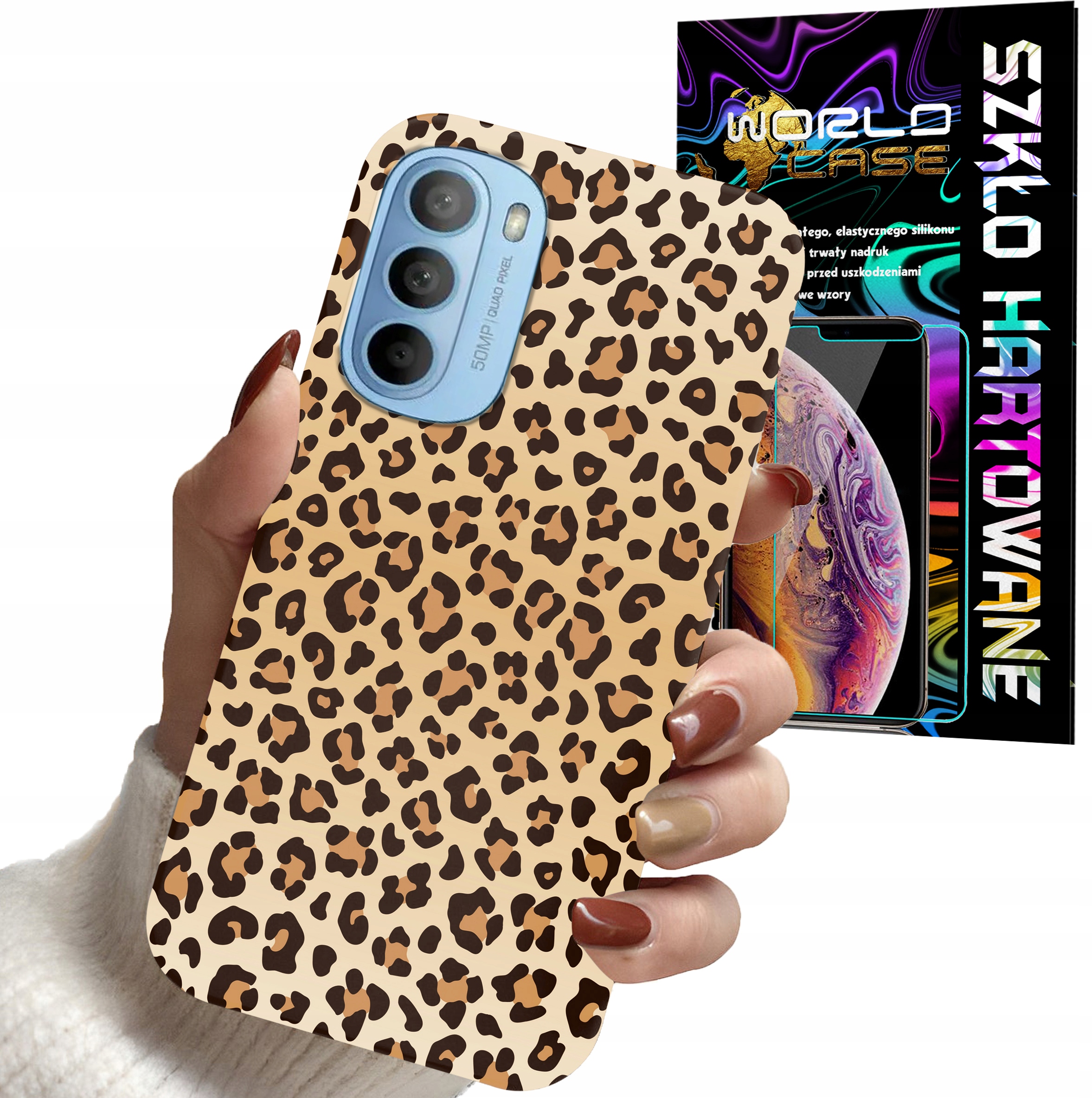 ETUI DO MOTOROLA MOTO G52 / G82 - PANTERKA WZORKI MODNE WZOR KOBIET + SZKŁO