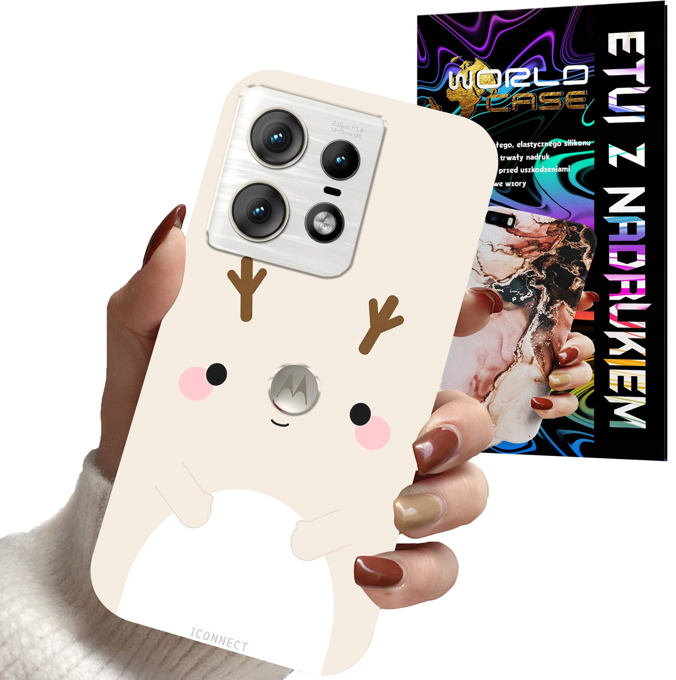 ETUI CASE DO MOTOROLA EDGE 50 PRO - ŚWIĄTECZNE WZORY RENIFER MIKOŁAJ ŚWIĘTA