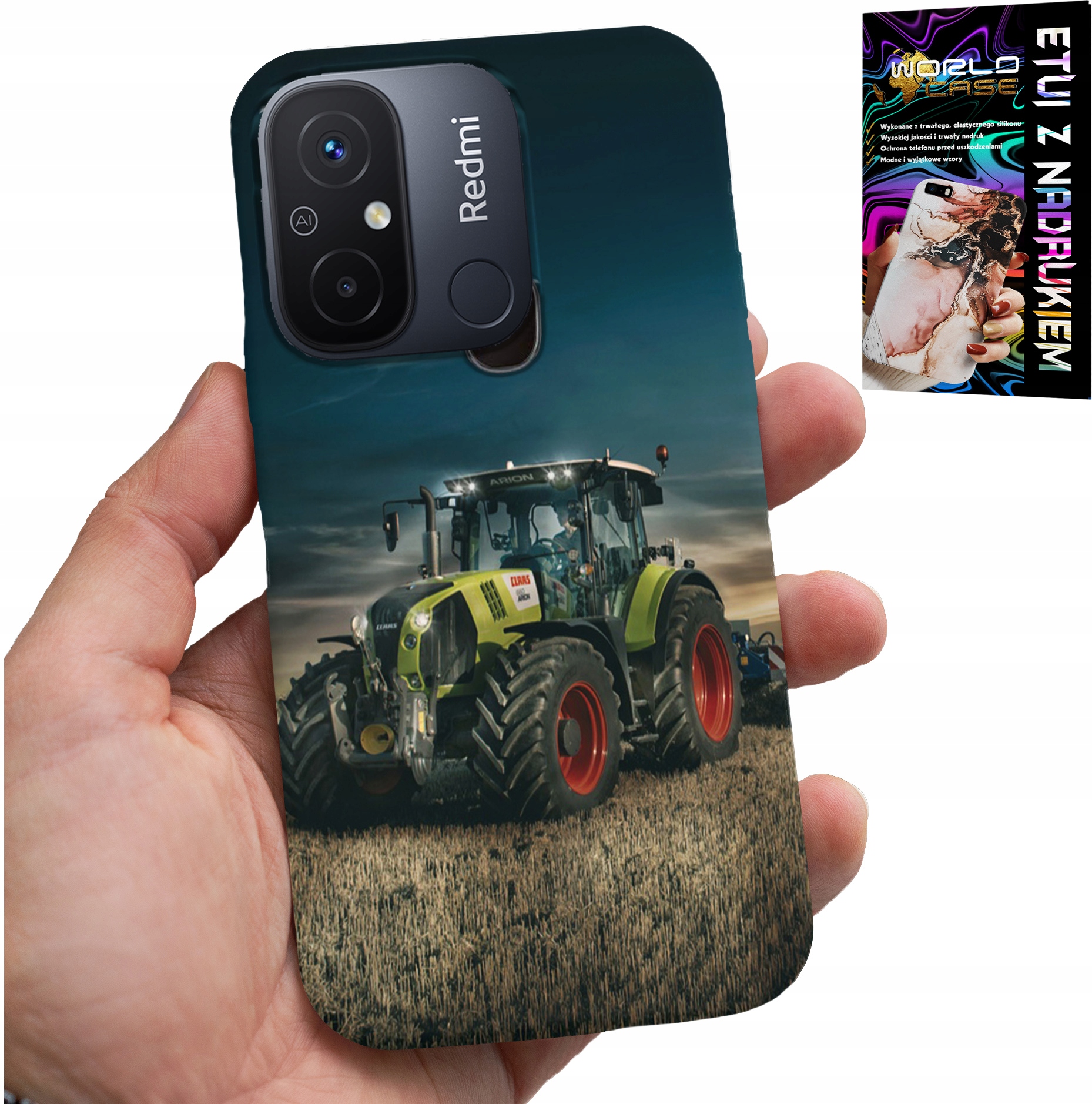 ETUI DO XIAOMI REDMI 12C - TRAKTOR CIĄGNIK ROLNICZY PLECKI, WZORY