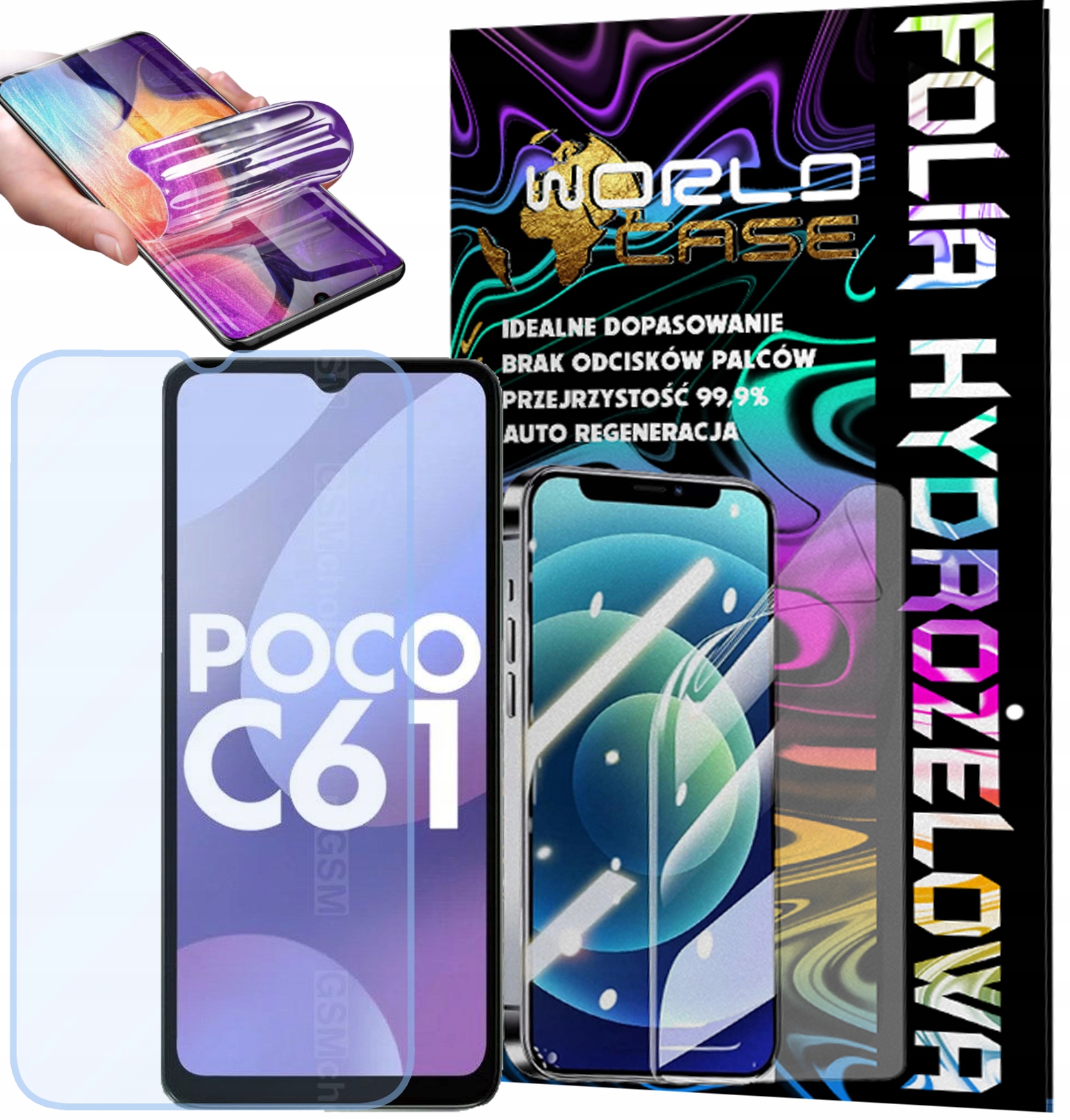 FOLIA HYDROŻELOWA OCHRONNA DO POCO C61 NA EKRAN MOCNA