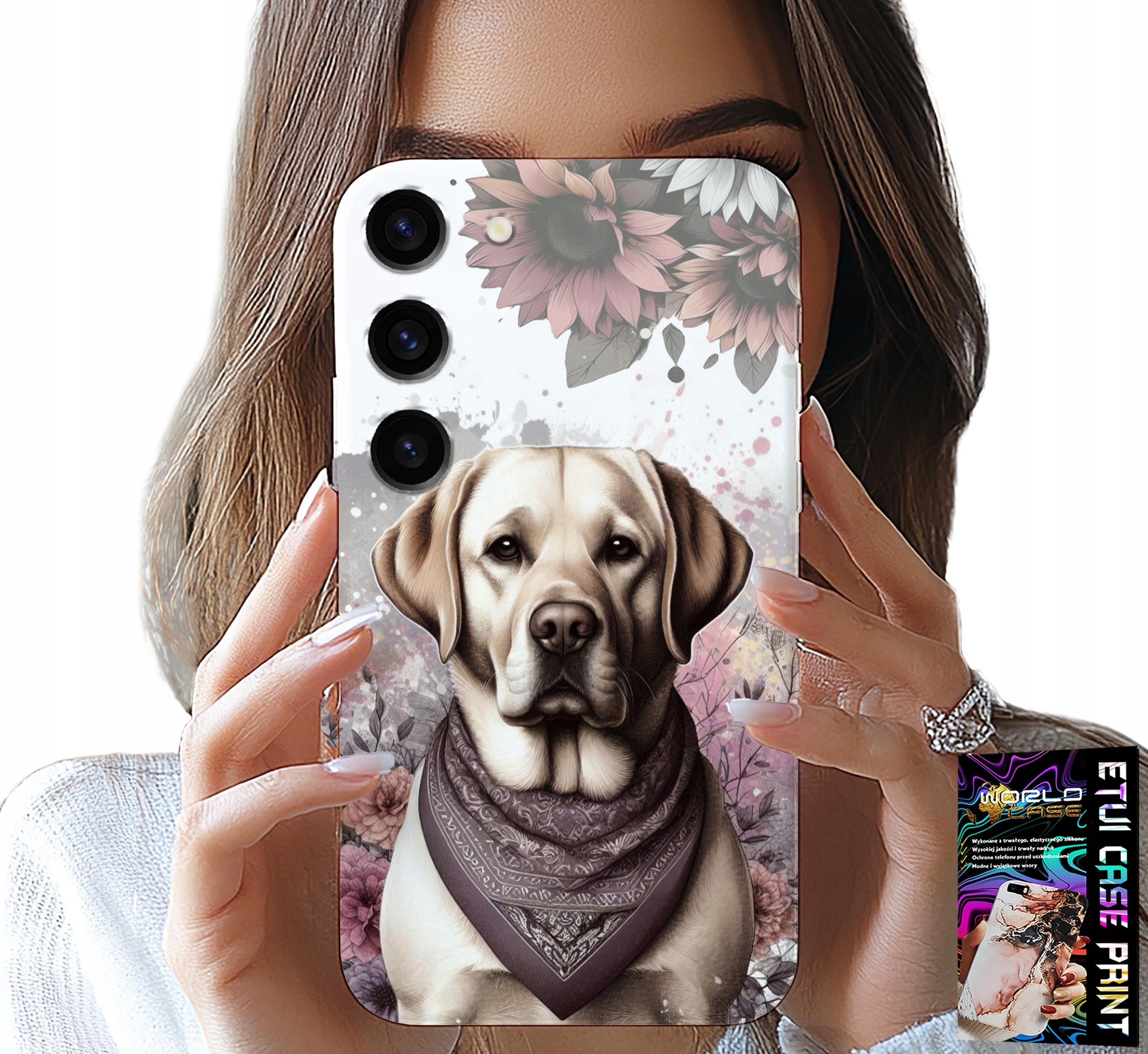 ETUI DO SAMSUNG GALAXY S23 - PIESEK PIESKI HUSKY PSIE WZORY + SZKŁO
