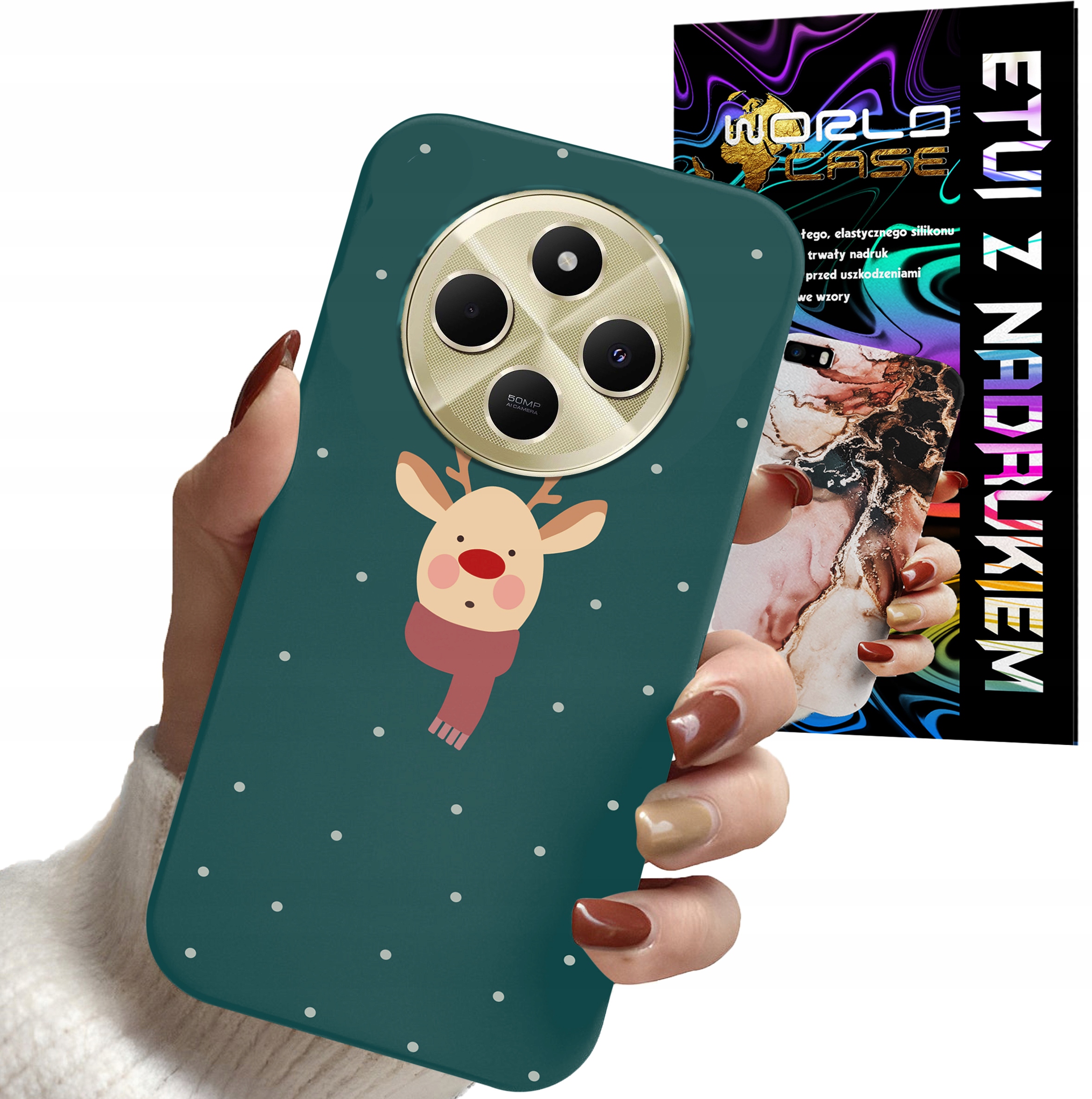 ETUI CASE DO XIAOMI REDMI 14C 4G - ŚWIĄTECZNE WZORY RENIFER MIKOŁAJ PREZENT