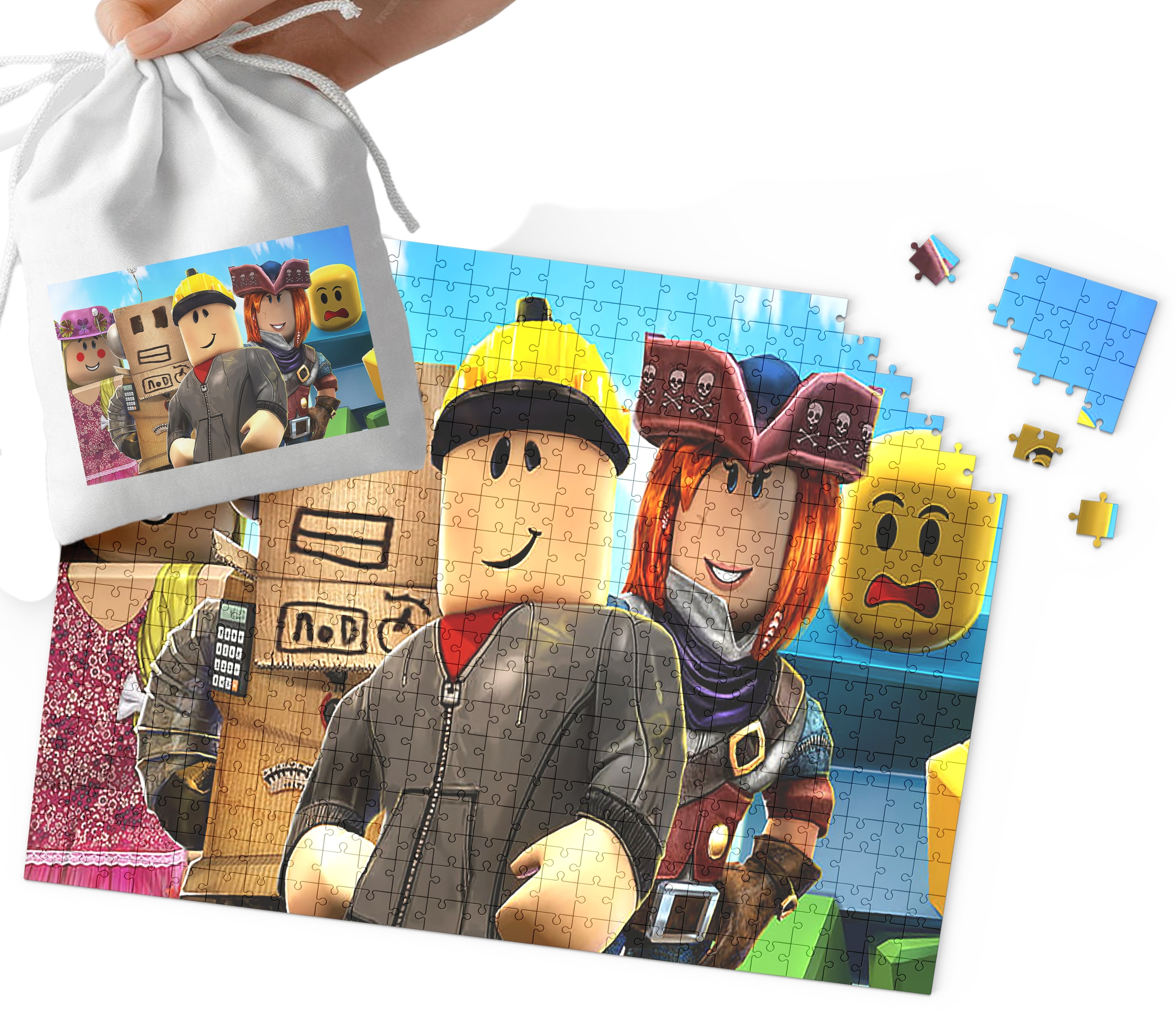 PUZZLE - ROBLOX WZORY Z BAJEK I GIER PREZENT DLA DZIECI 35el + WORECZEK