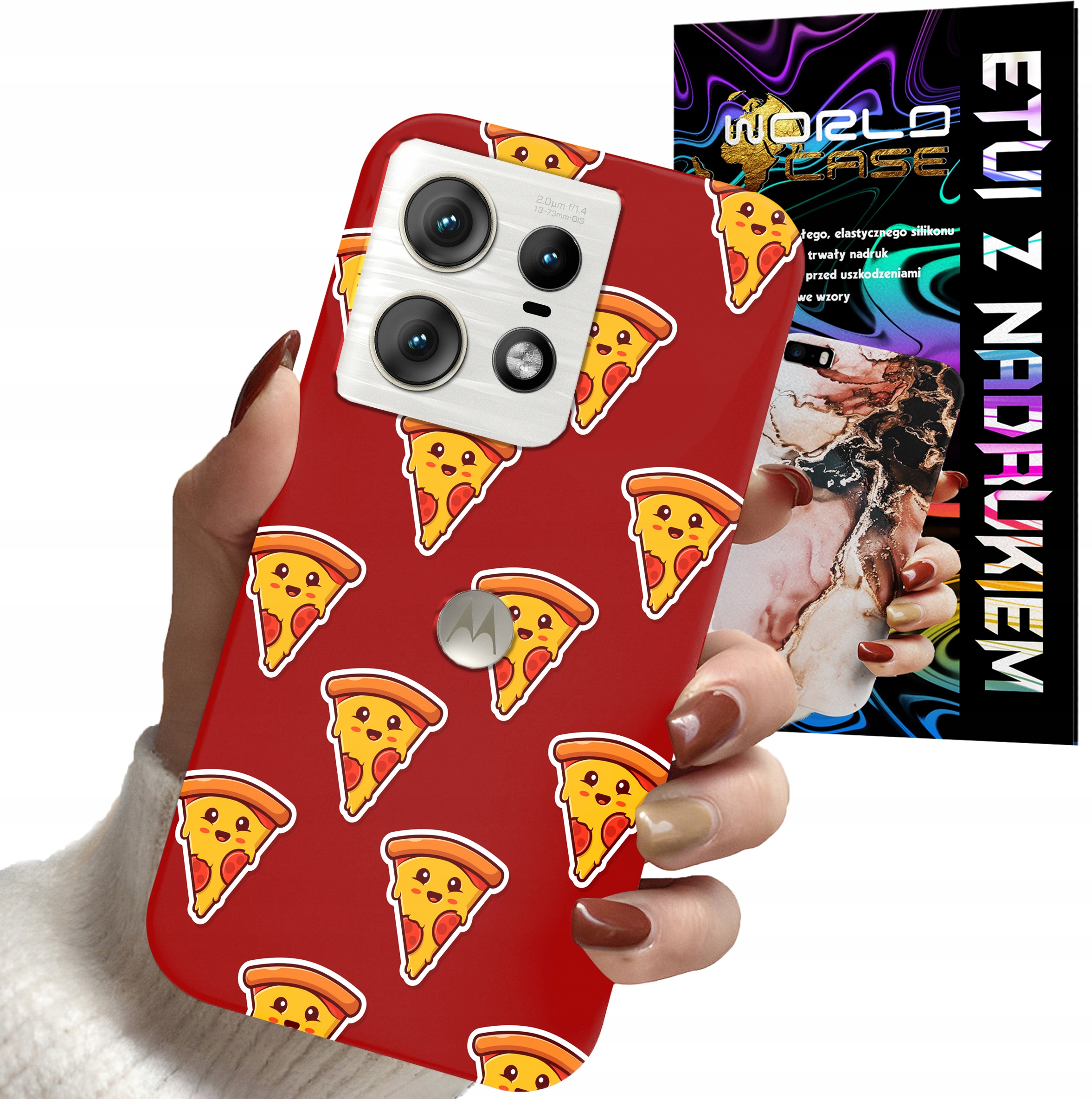 ETUI CASE DO MOTOROLA EDGE 50 PRO - PIZZA DAMSKIE WZORY PĄCZKI PLECKI