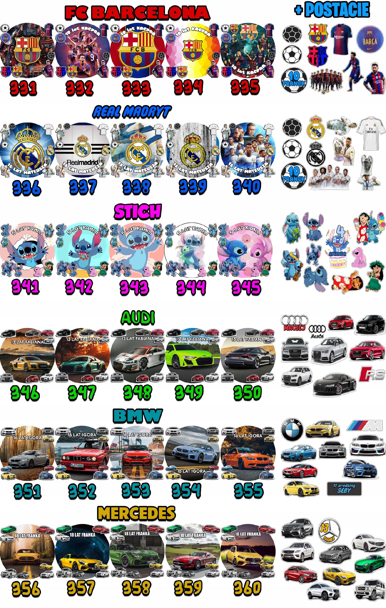 ZESTAW OPŁATEK NA TORT 20CM + 17 POSTACI - HUGGY WUGGY + IMIĘ 15CM 18CM