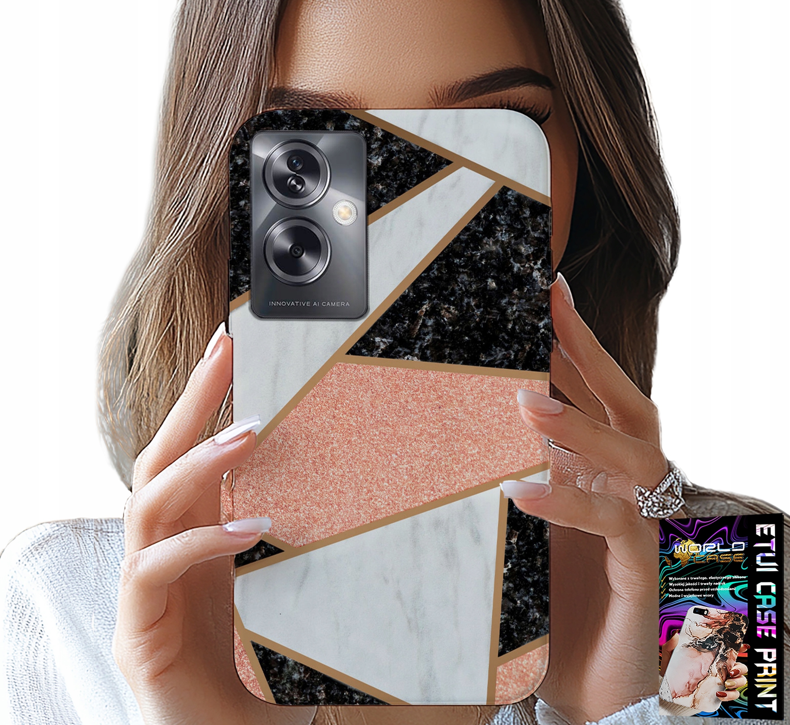 ETUI DO OPPO A79 5G - ELEGANCKIE MODNE WZORY CASE + FOLIA