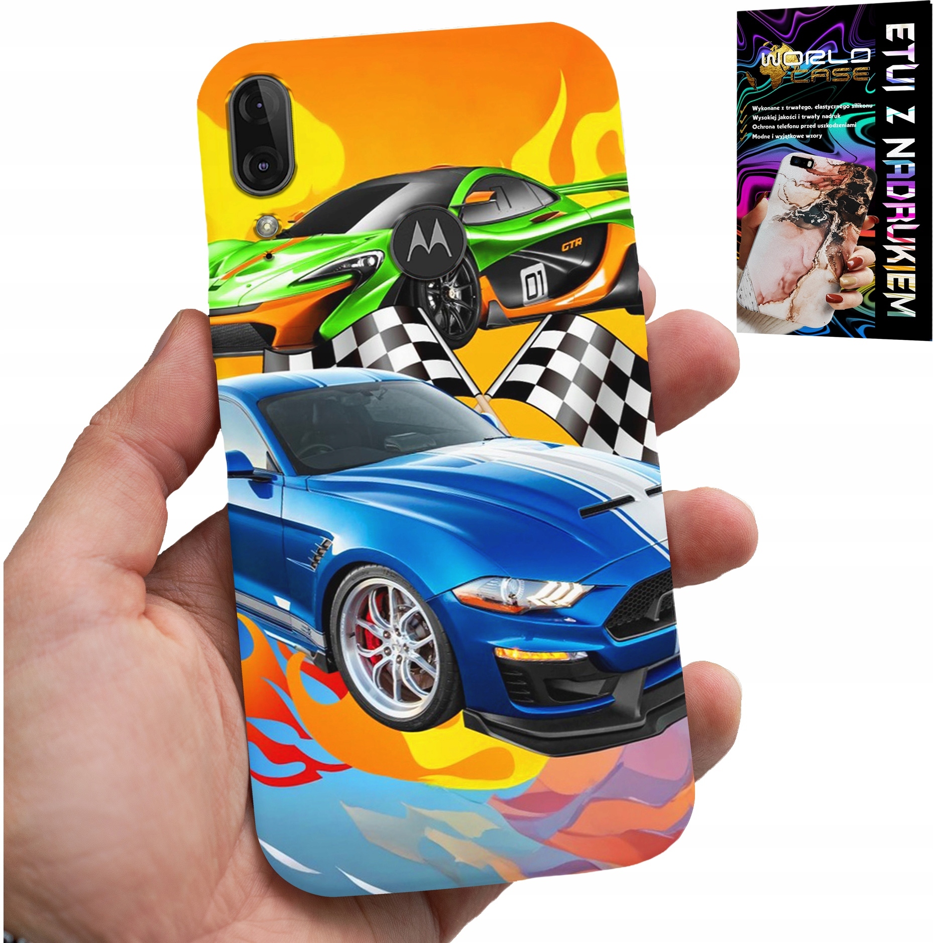 ETUI DO MOTOROLA MOTO E6 PLUS - DLA DZIECI, SAMOCHODY WYŚCIGOWE WYŚCIGI