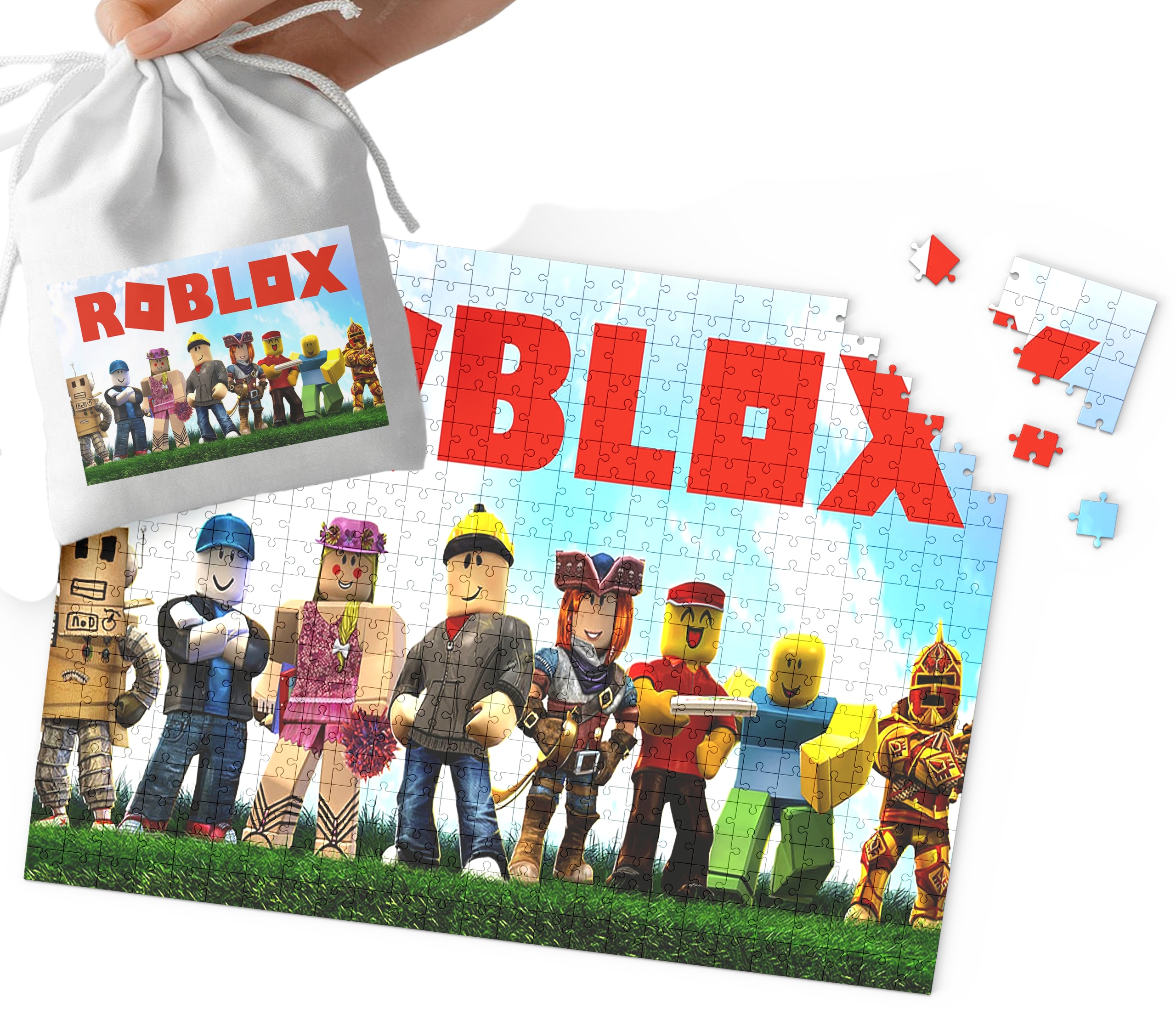 PUZZLE - ROBLOX WZORY Z BAJEK I GIER PREZENT DLA DZIECI 70el + WORECZEK