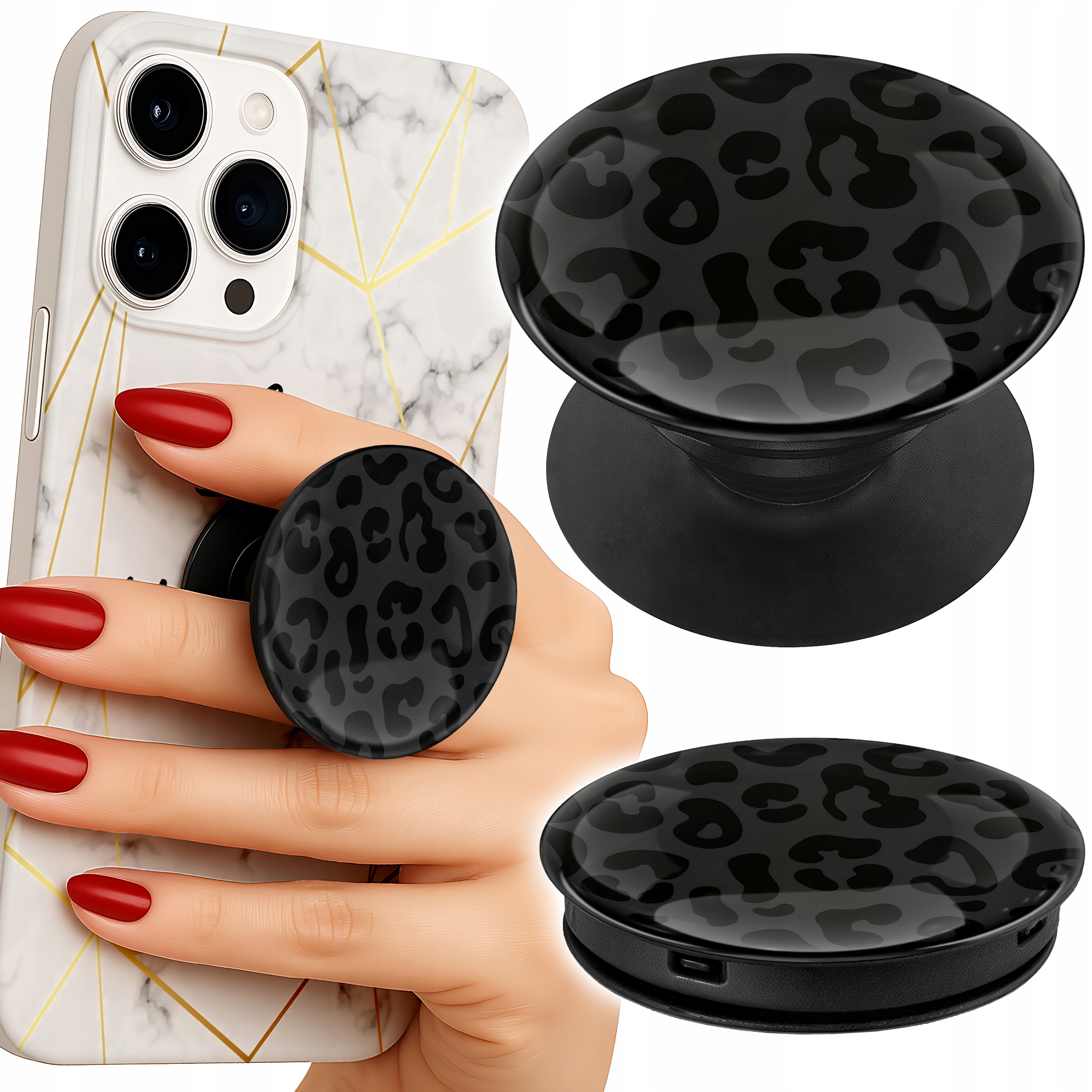 Uchwyt do telefonu Popsocket na palce/stojak CZARNA PANTERKA MODNE WZORY