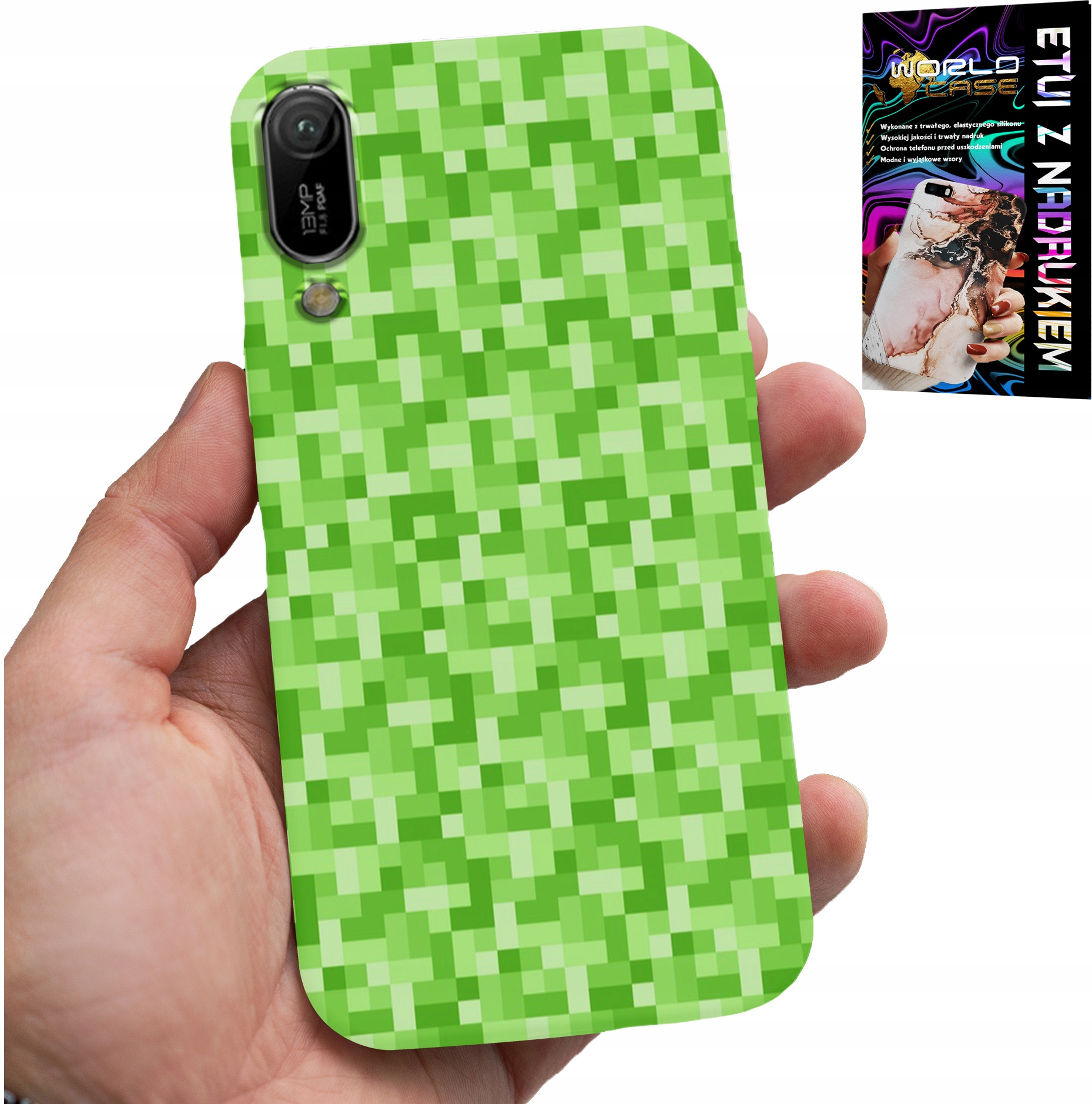 ETUI DO HUAWEI Y6 2019 - WZORY Z GIER Z GRY PIKSEL PIKSELE PLECKI