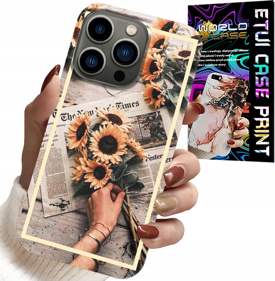 ETUI DO IPHONE 16 PRO - KWIATISTY WZÓR SŁONECZNIK SŁONECZNIKI