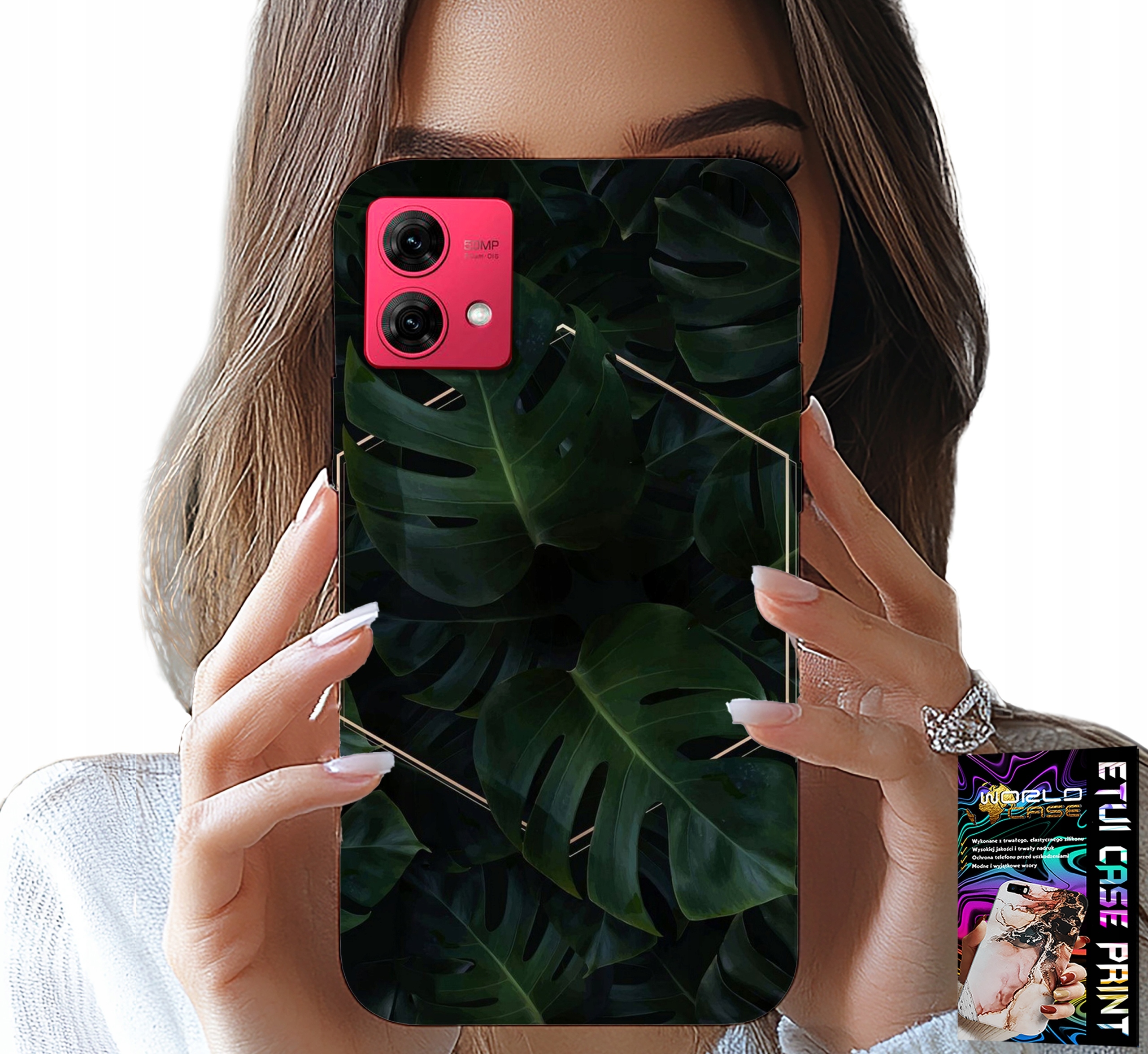 ETUI DO MOTOROLA EDGE 40 NEO - ELEGANCKIE LIŚCIE MODNE WZORY NA CASE