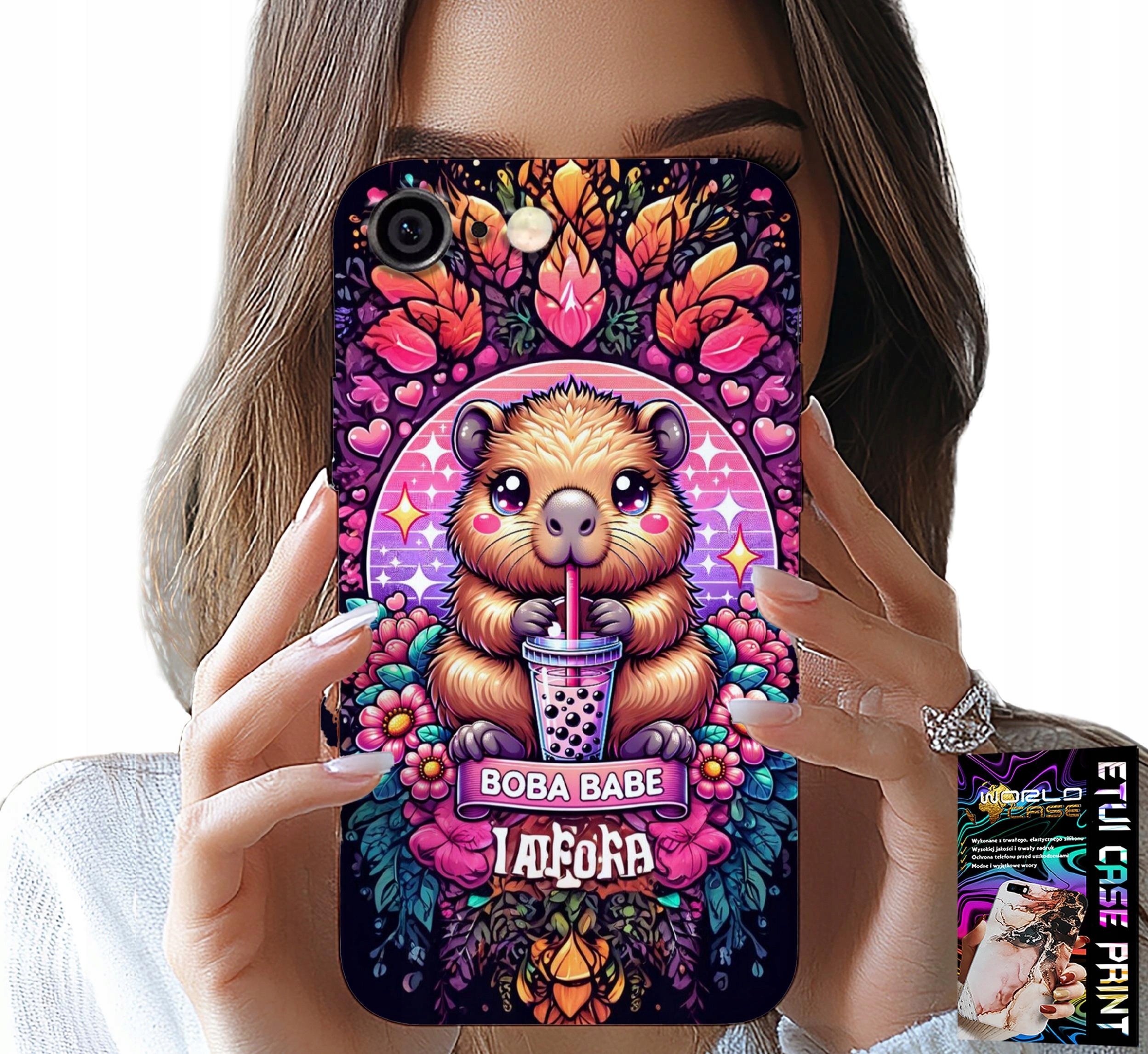 ETUI DO IPHONE ( 6 PLUS ) - SŁODKA KAPIBARA Z SZEJKIEM, SUPER WZORY