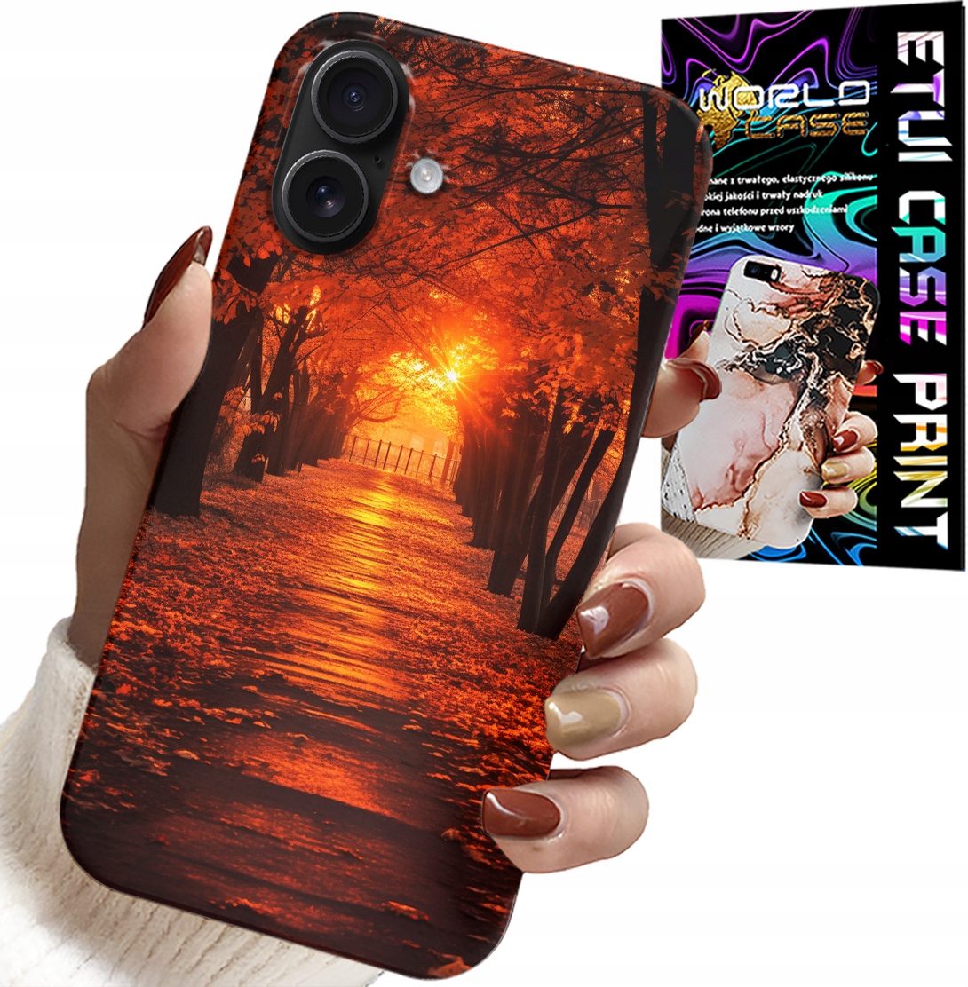 ETUI DO IPHONE 16 - PARK, JESIEŃ, SPADAJĄCE LIŚCIE, PLECKI