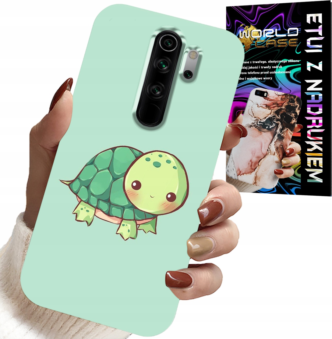 ETUI DO XIAOMI NOTE 8 PRO - SŁODKIE ŻÓŁWKI WZORY DLA DZIECI + SZKŁO