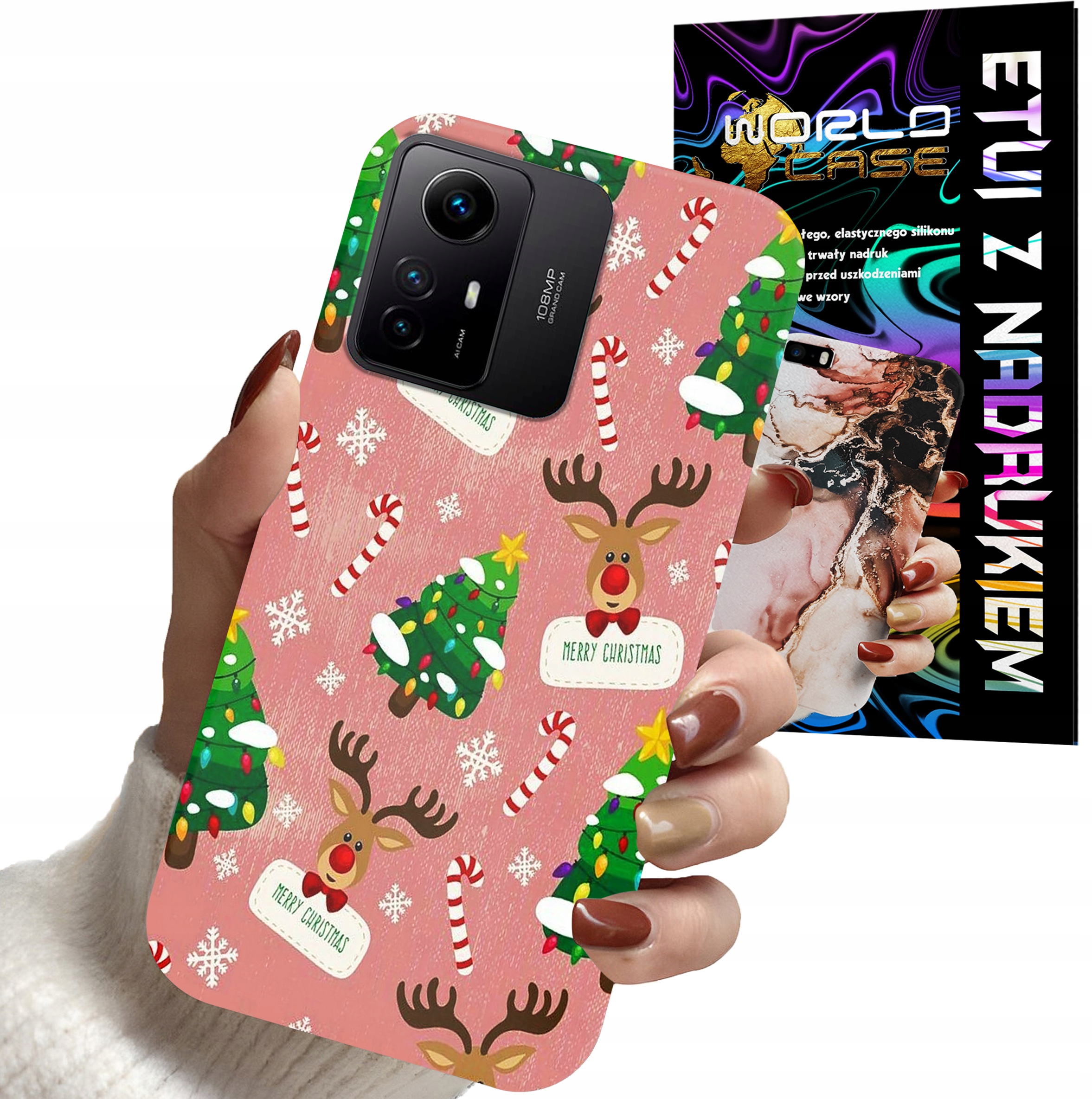 ETUI CASE DO XIAOMI NOTE 12 4G - ŚWIĄTECZNE WZORY NA ŚWIĘTA RENIFER CHOINKA