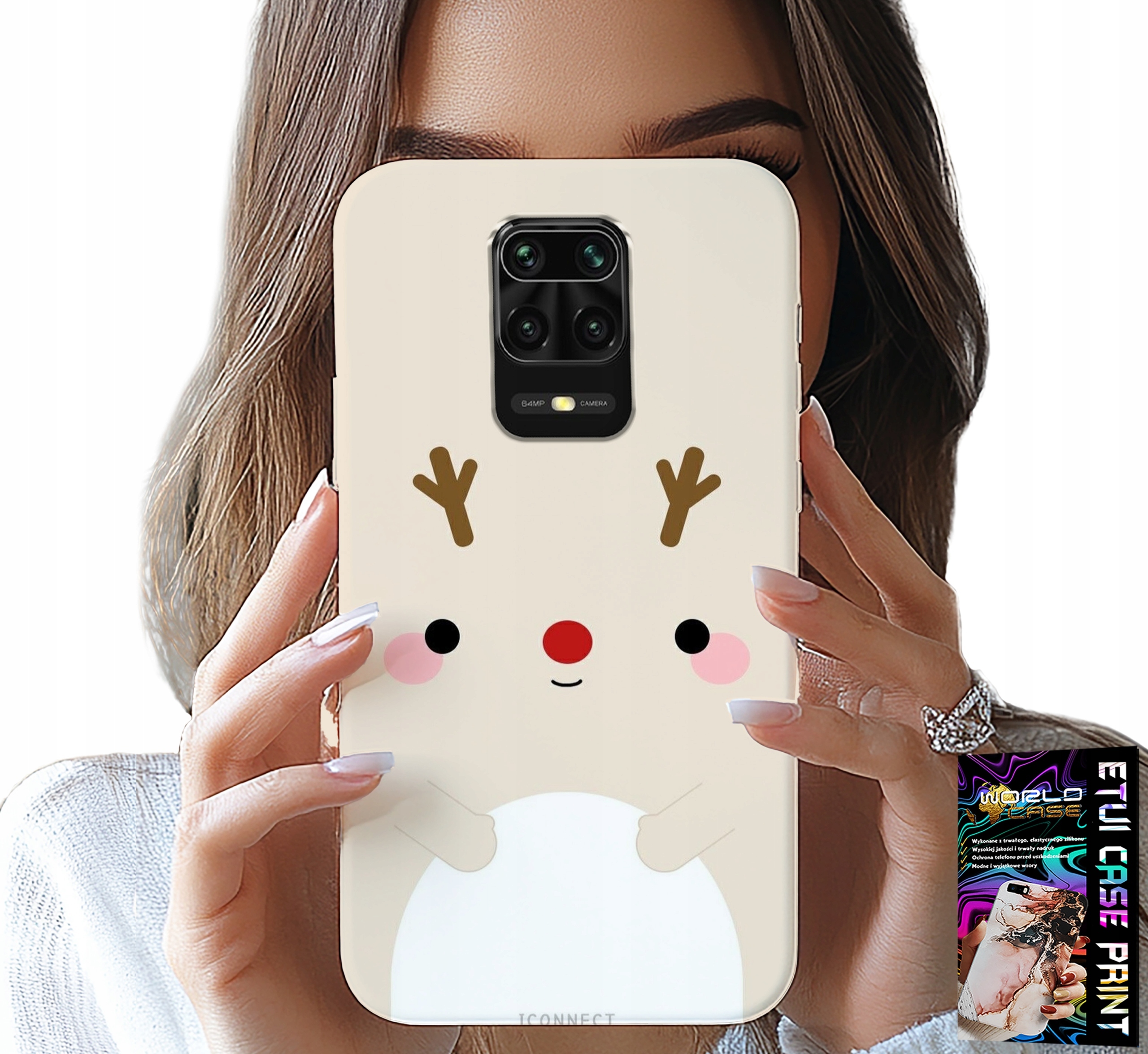 ETUI DO XIAOMI NOTE 9 PRO / 9S - RENIFEREK, RENIFER, ŚWIĄTECZNE WZORY