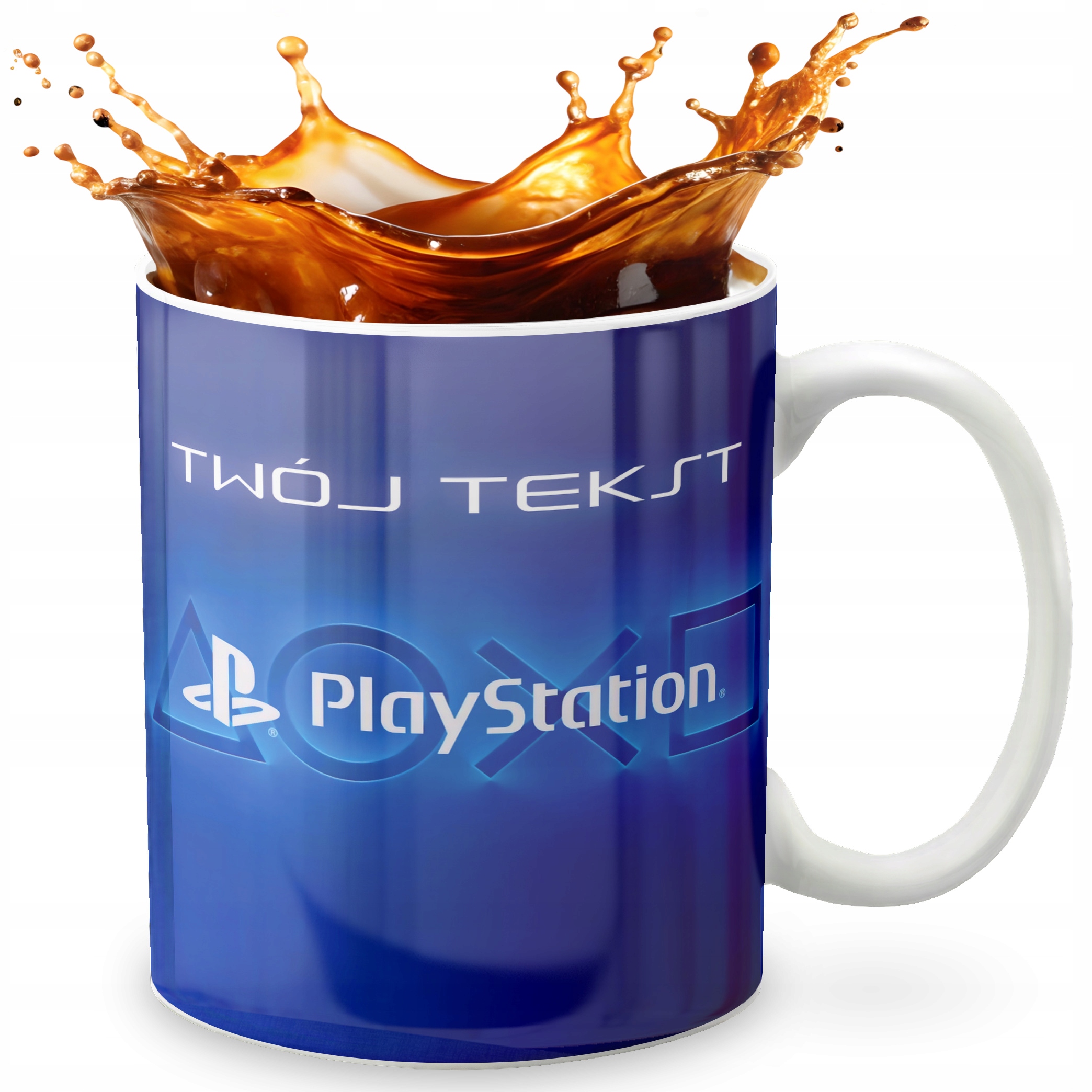 KUBEK 330ml GRAFIKA PREZENT ŚWIĘTA WZÓR - PLAYSTATION + IMIĘ