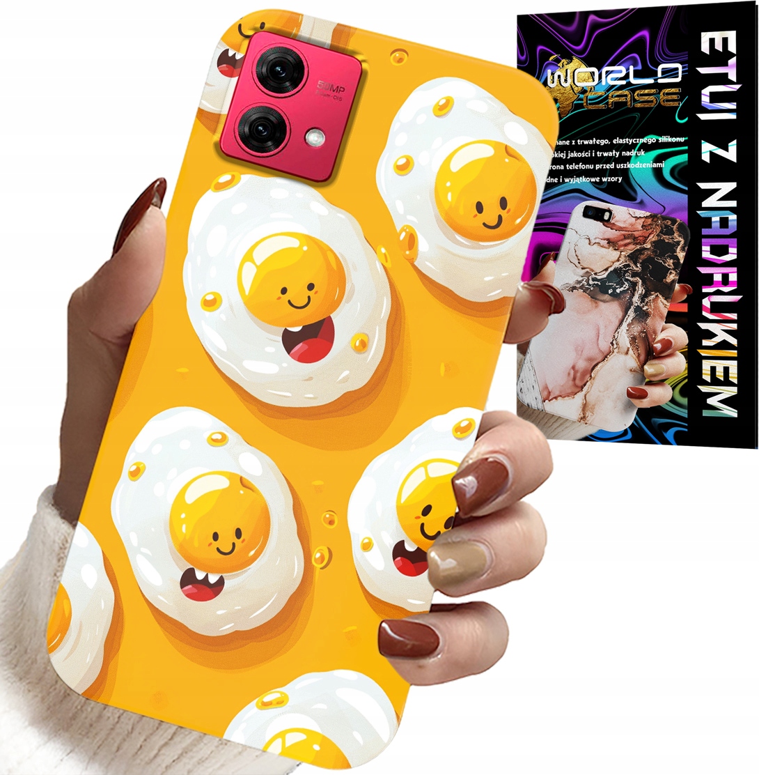 ETUI DO MOTOROLA EDGE 40 NEO - SŁODKIE UŚMIECHNIĘTE JAJKA CASE + FOLIA