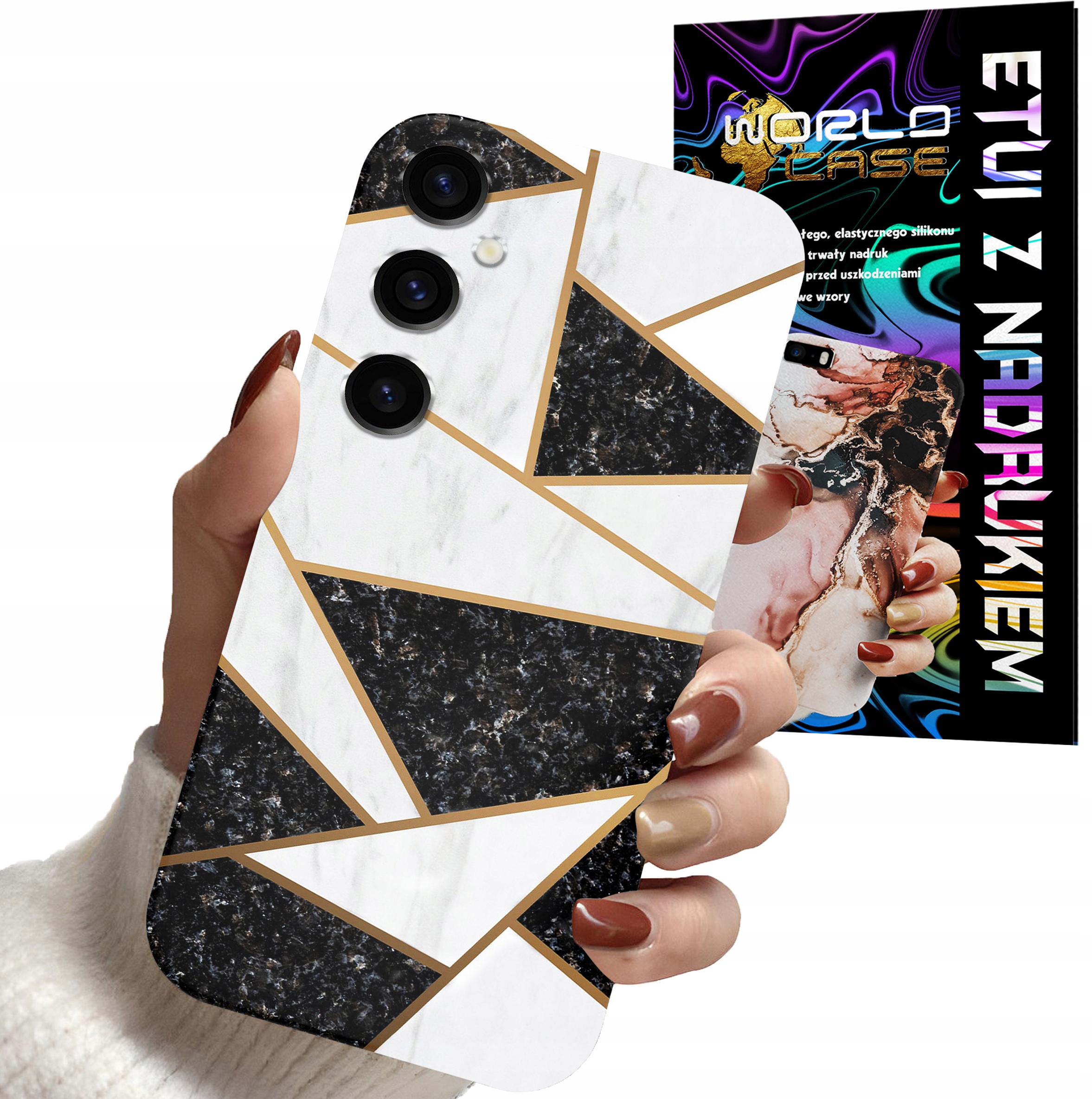 ETUI CASE DO SAMSUNG M55 5G - MARMUREK GEOMETRIA WZORY DLA KOBIET