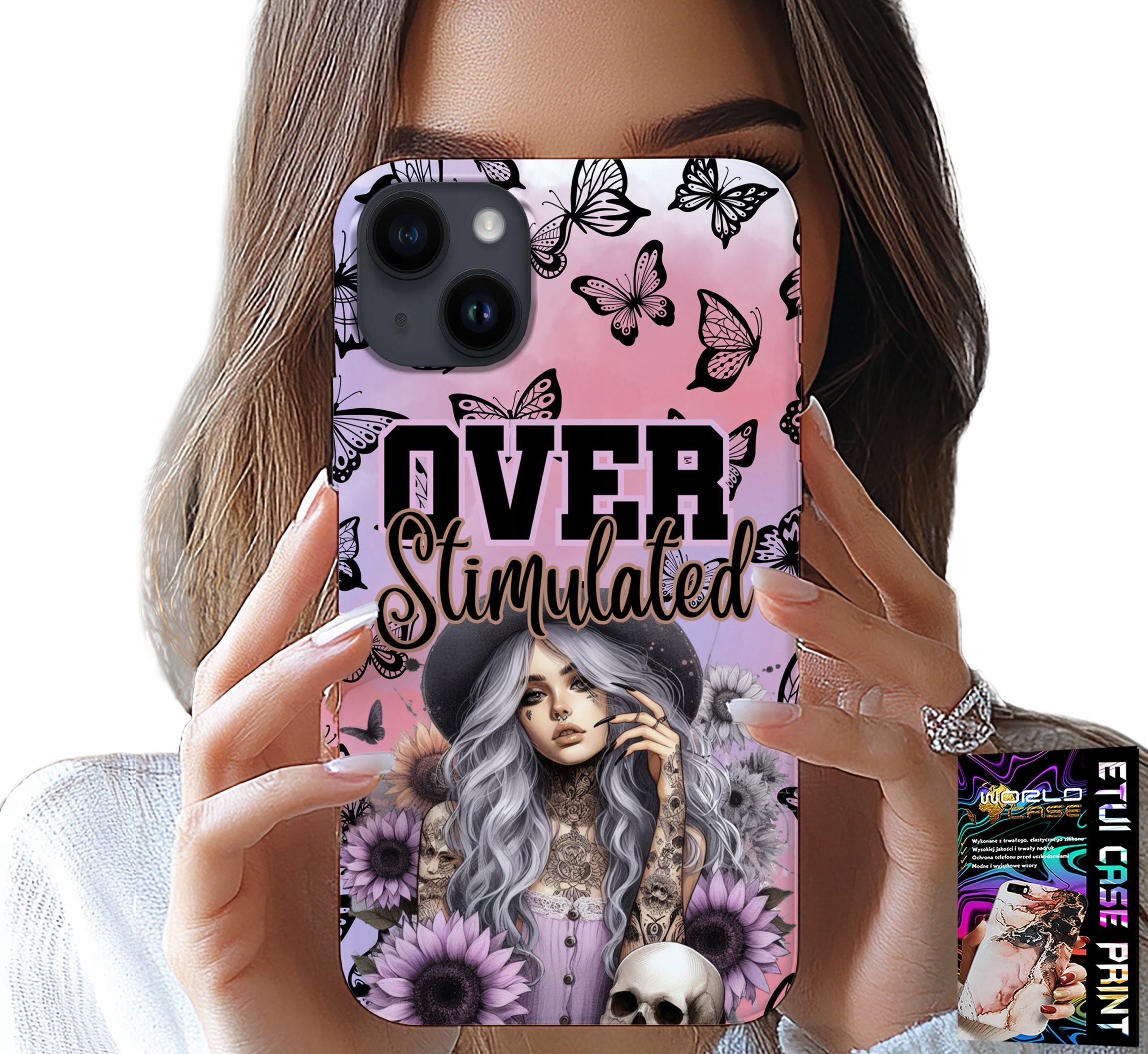 ETUI DO IPHONE 14 PLUS - OVER STIMULATED, NASTOLETNIE WZORY, CASE