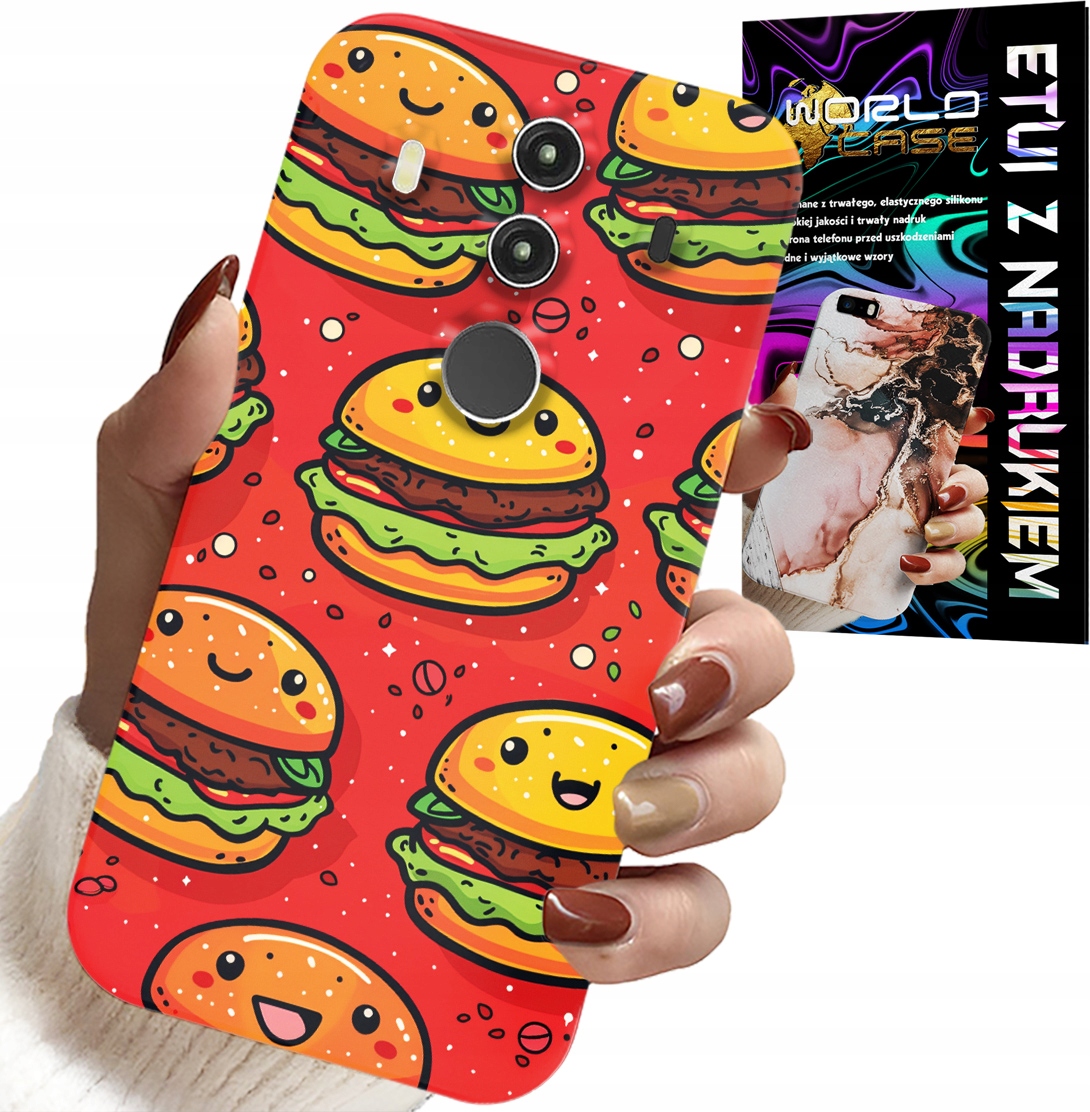 ETUI DO HUAWEI MATE 10 PRO - SŁODKIE UŚMIECHNIĘTE BURGERY POKROWIEC