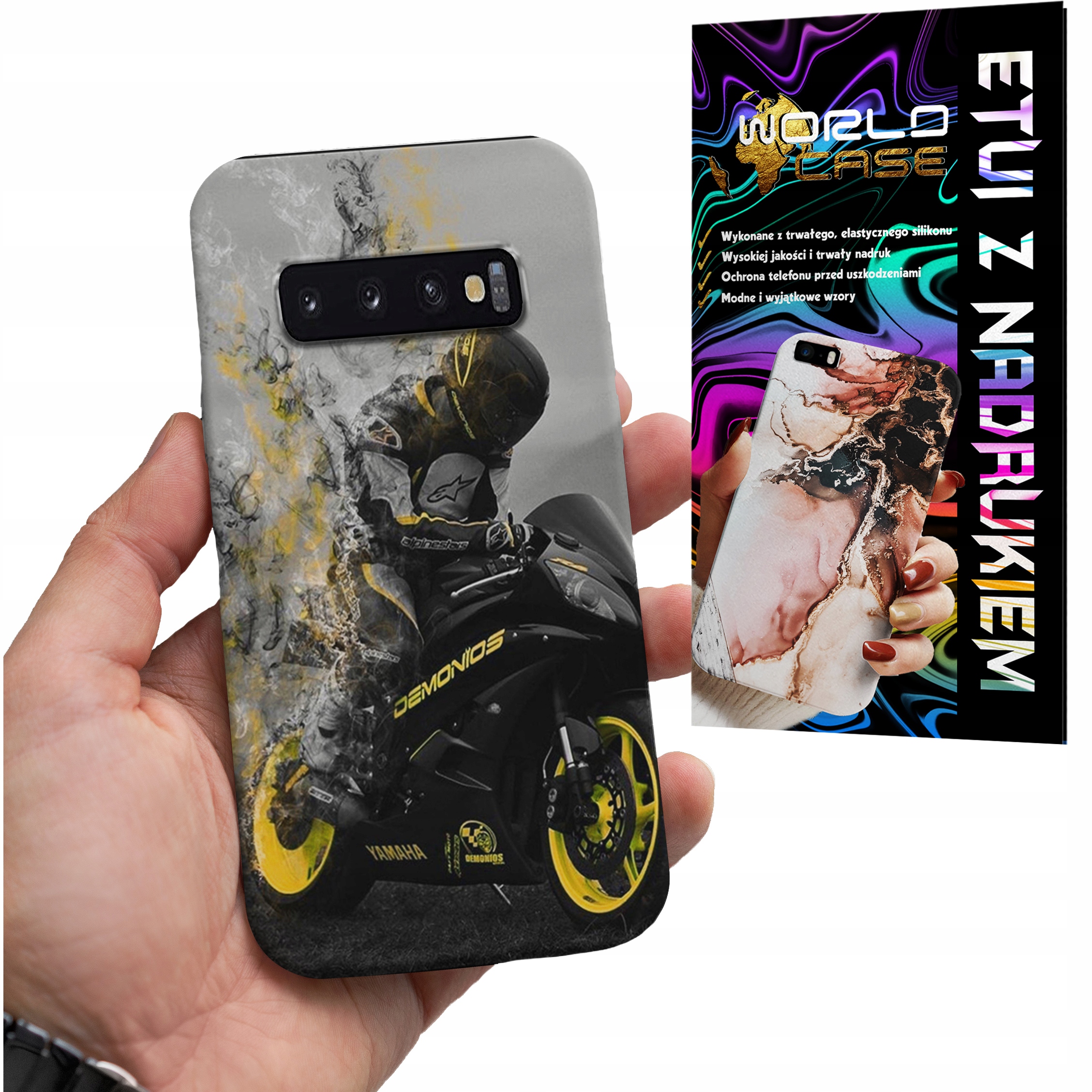 ETUI CASE DO SAMSUNG S10 - MOTOR FAN Motocykle MĘSKIE WZORY PLECKI