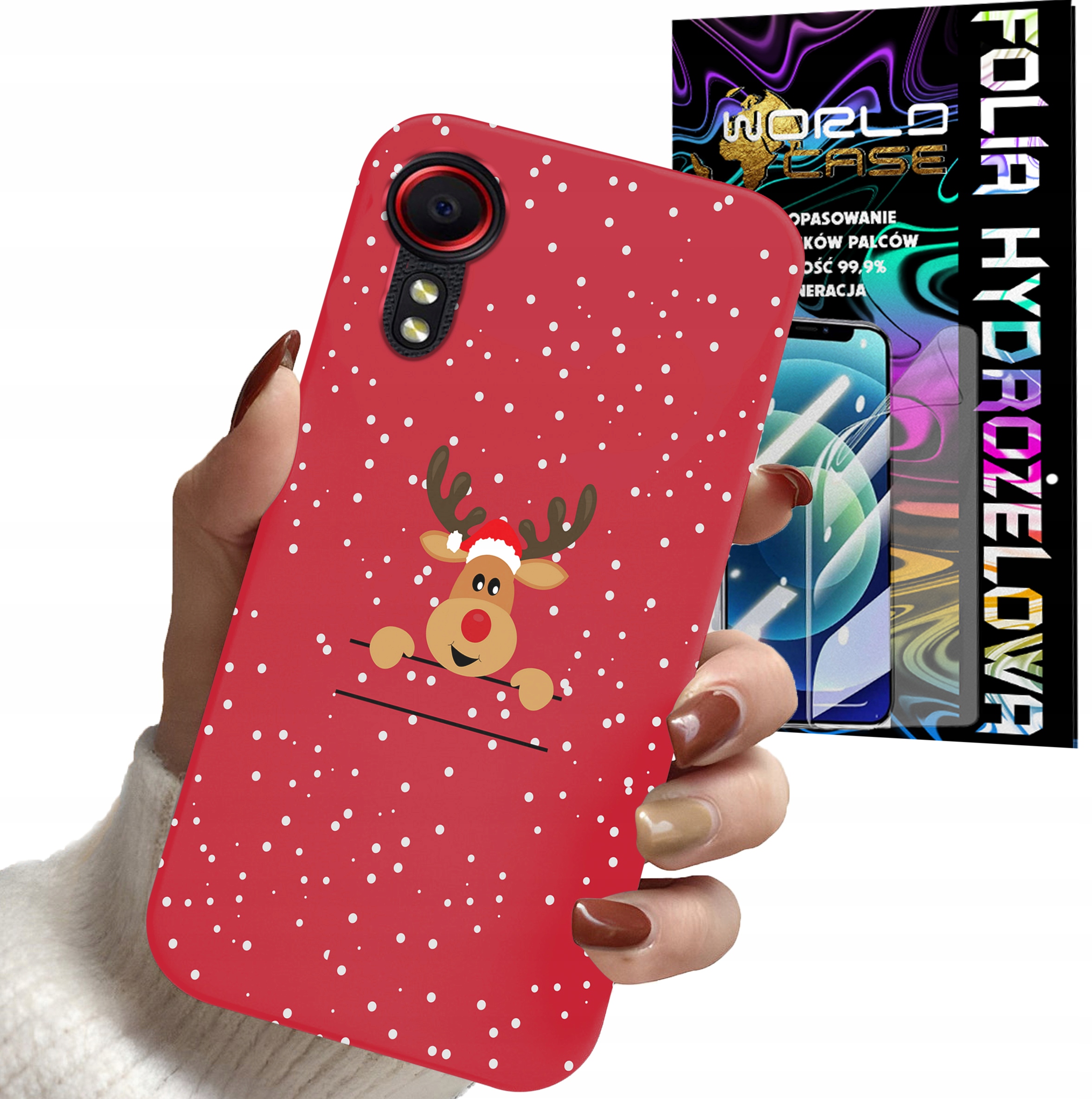 ETUI DO SAMSUNG XCOVER 5 - ŚWIĄTECZNE WZORY RENIFER MIKOŁAJ + FOLIA