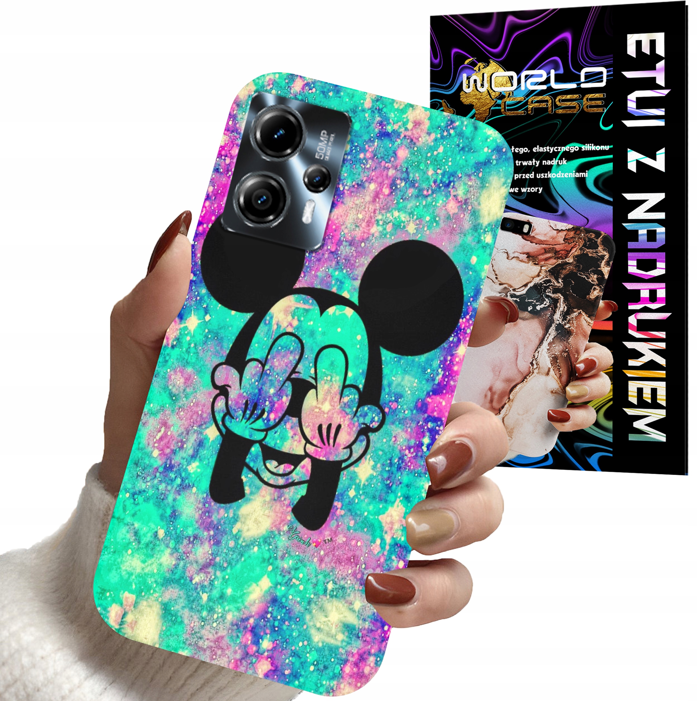 ETUI CASE DO MOTOROLA MOTO G13 / G23 - MYSZKA MINNIE DAMSKIE WZORY PLECKI