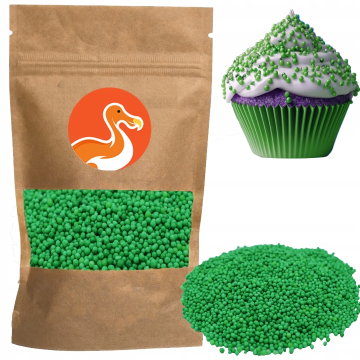 POSYPKA MACZKI CUKROWE ZIELONE DEKORACJA NA TORT URODZINOWY 100G