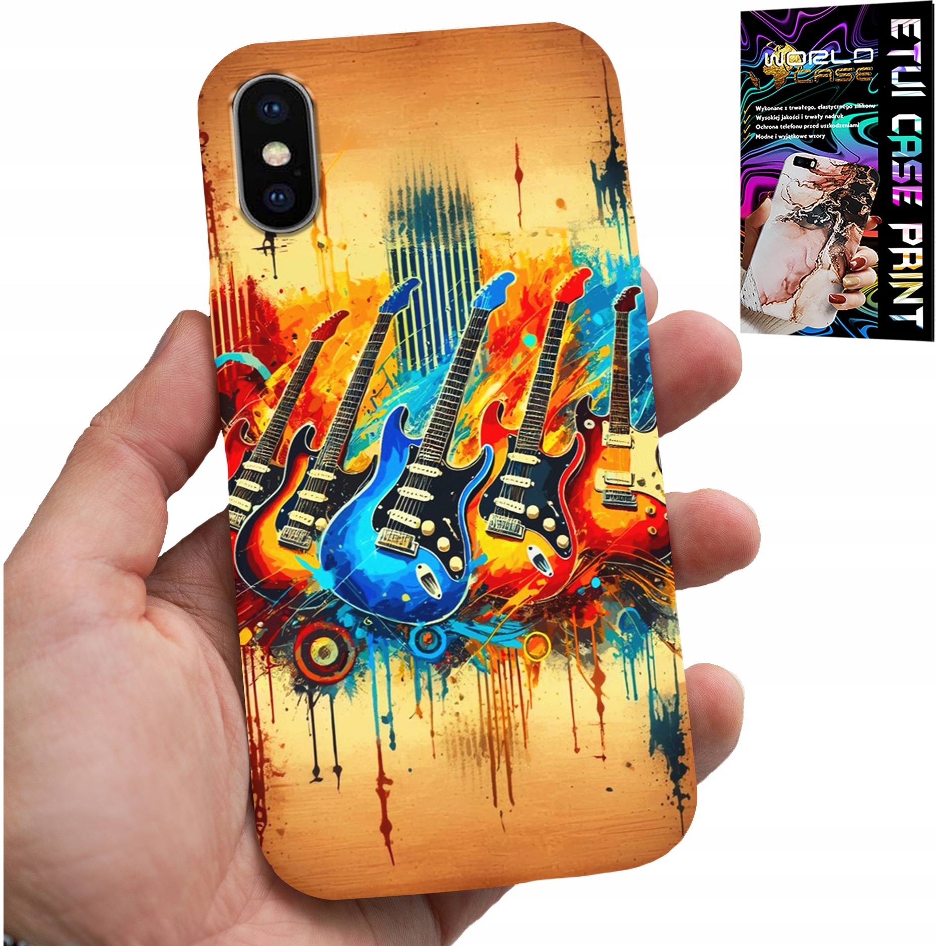 ETUI DO IPHONE XS MAX - GITARA ELEKTRYCZNA, ROCK AND ROLL, METAL