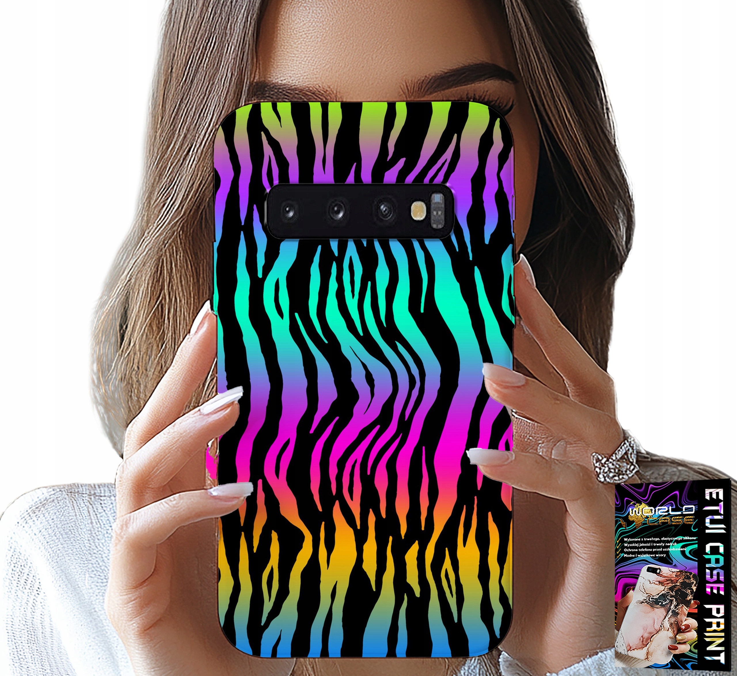 ETUI DO SAMSUNG GALAXY S10 PLUS - ABSTRAKCYJNE KOLOROWE WZORY CASE + FOLIA