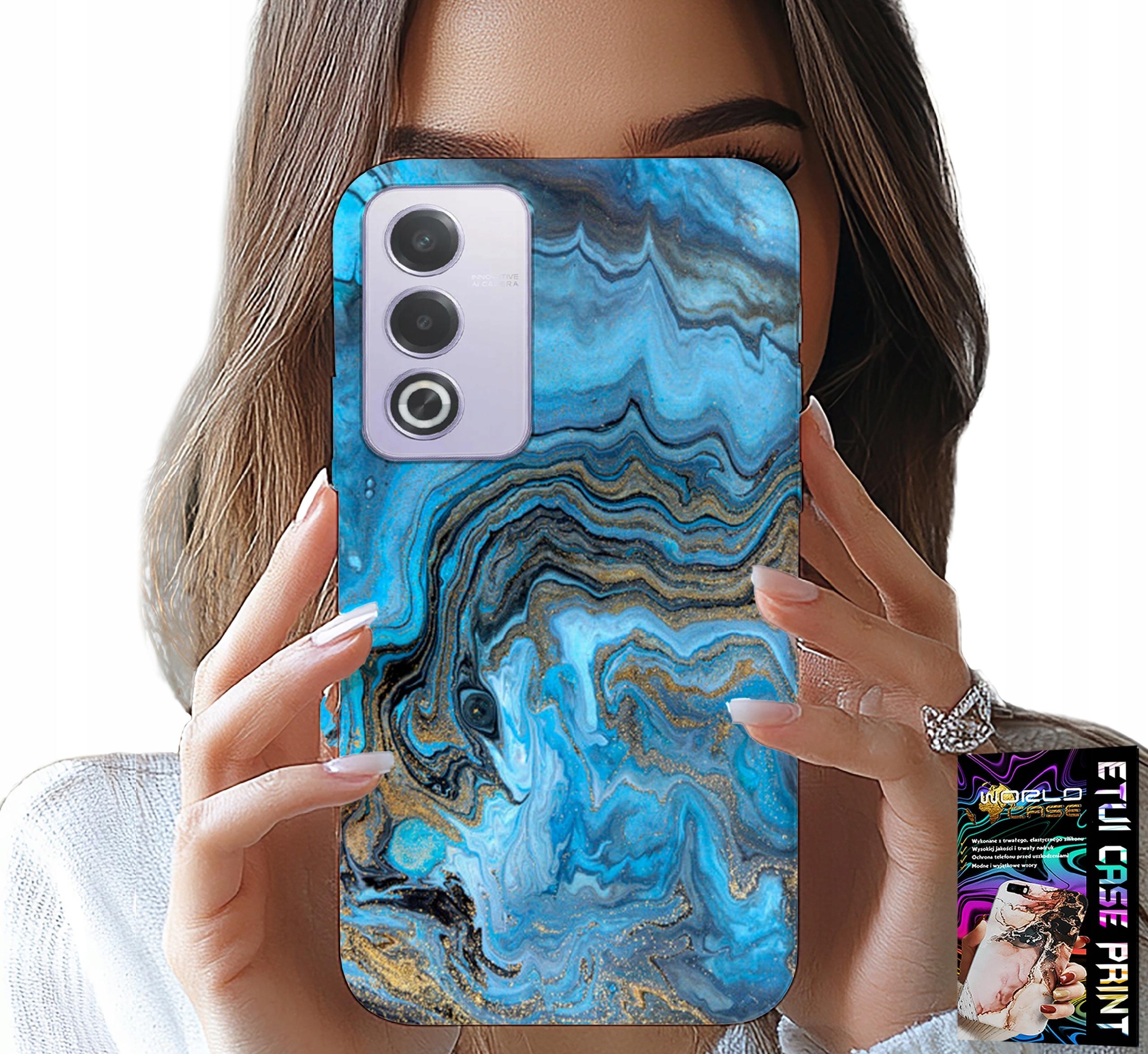 ETUI DO OPPO A80 5G - MARMURKOWE WZORY OBUDOWA CASE + FOLIA