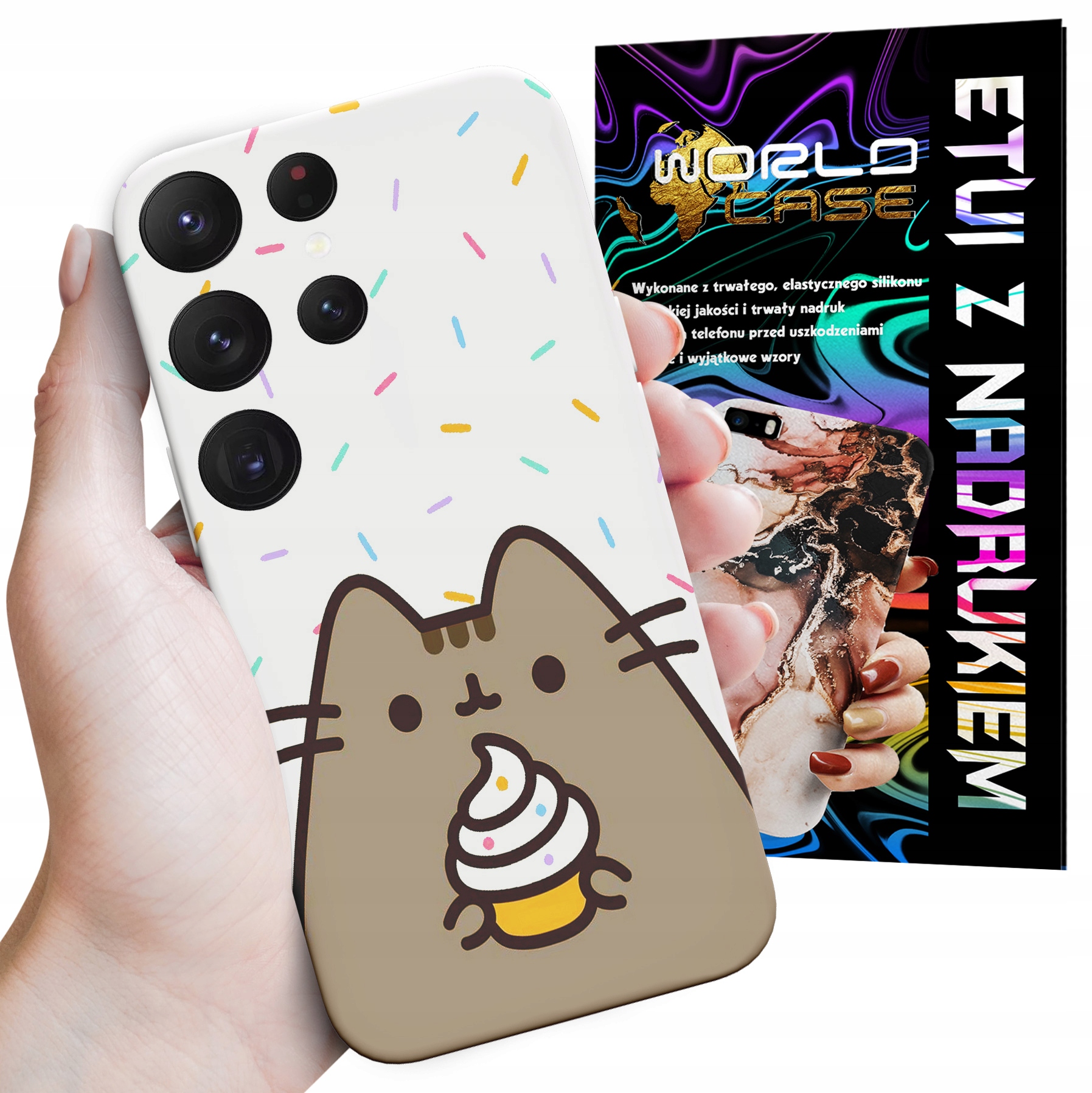 ETUI CASE DO SAMSUNG S22 ULTRA - SŁODKI KOTEK KOT OBUDOWA PLECKI