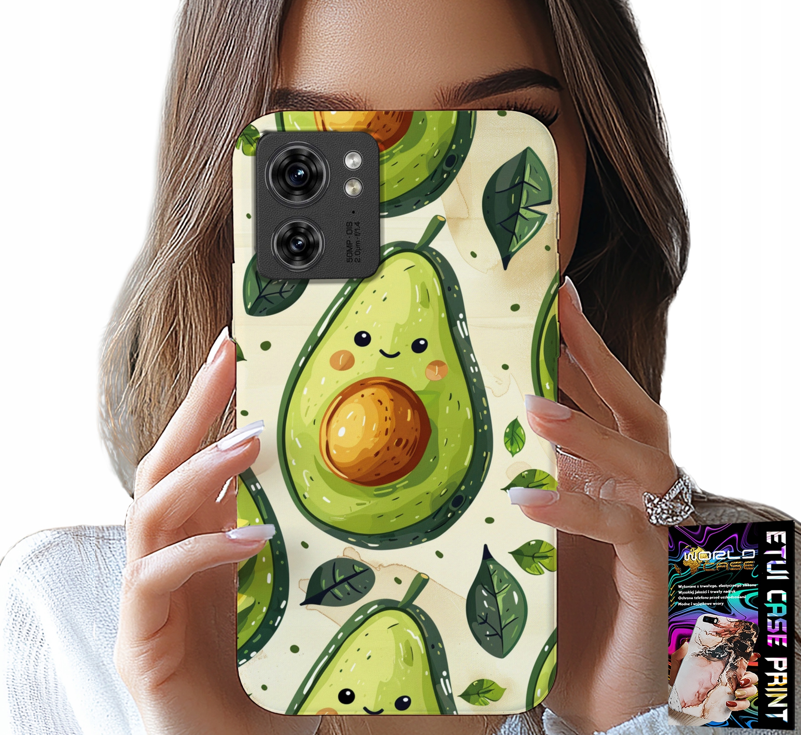 ETUI DO MOTOROLA EDGE 40 - SŁODKIE UŚMIECHNIĘTE AWOKADO OBUDOWA