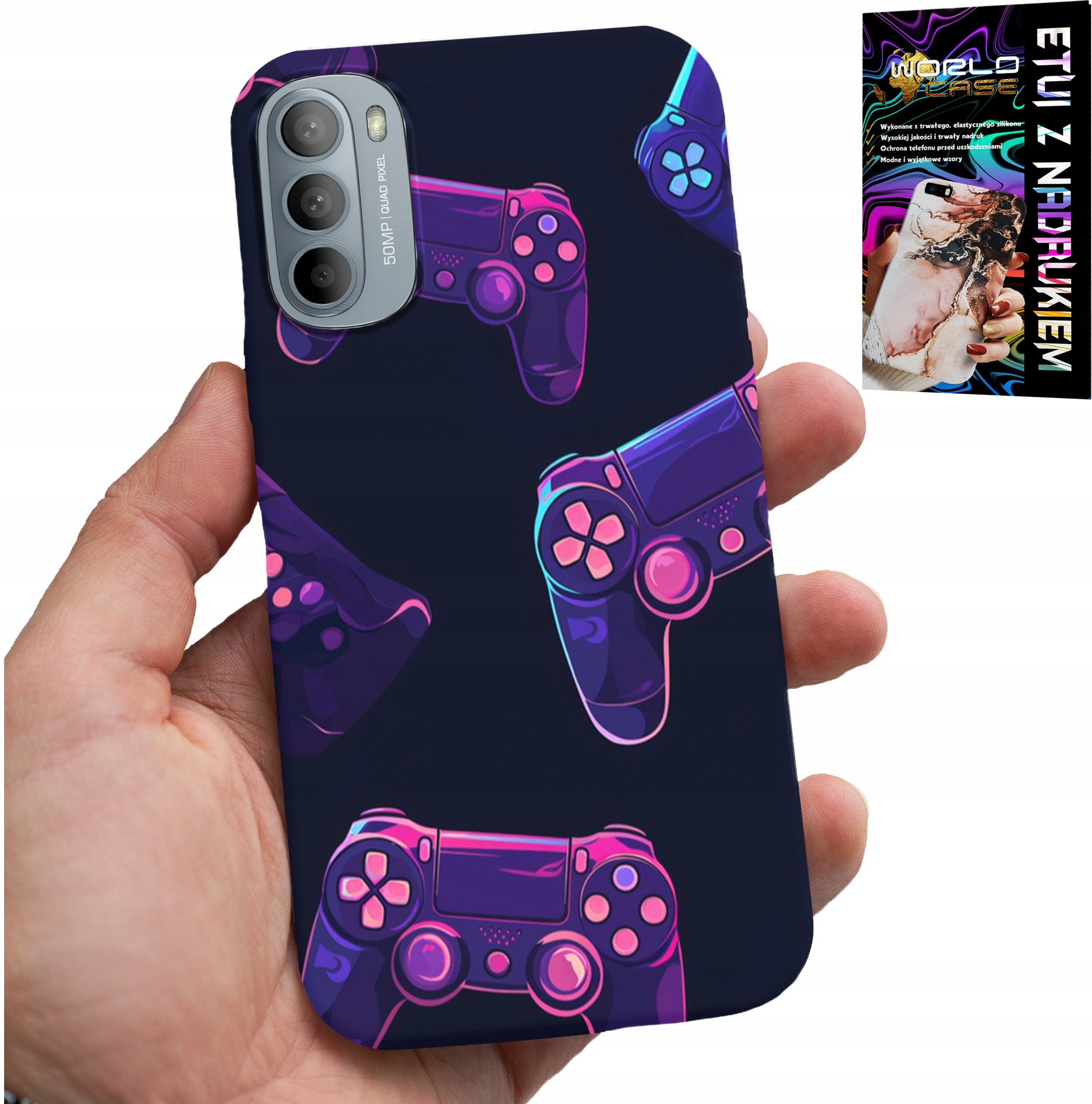 ETUI DO MOTOROLA G31 / G41 - CASE DLA GRACZA, WZORY Z GIER + FOLIA