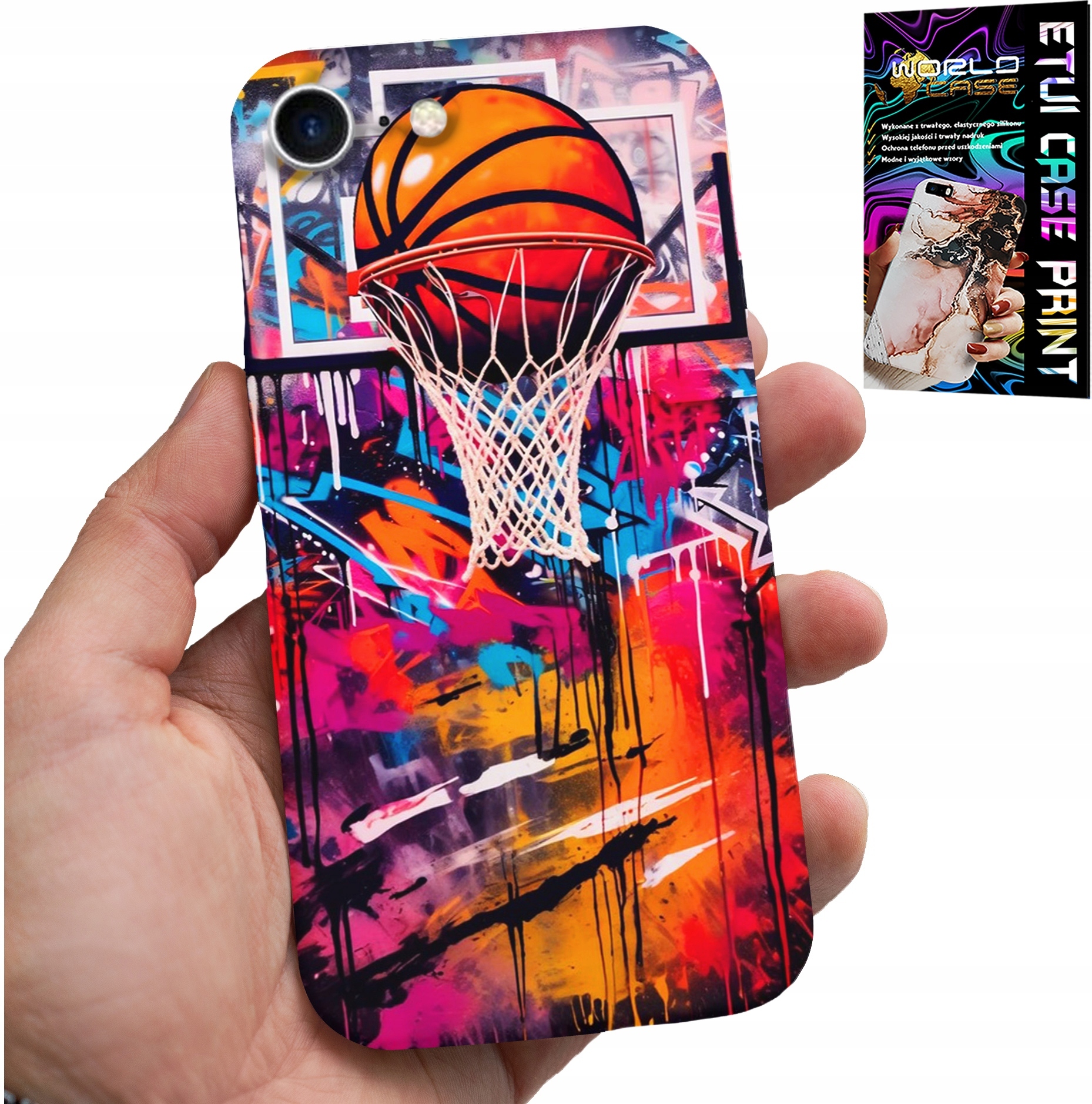 ETUI DO IPHONE 16e - KOSZYKÓWKA NBA ULICZNE GRAFFITI KOSZ FAN