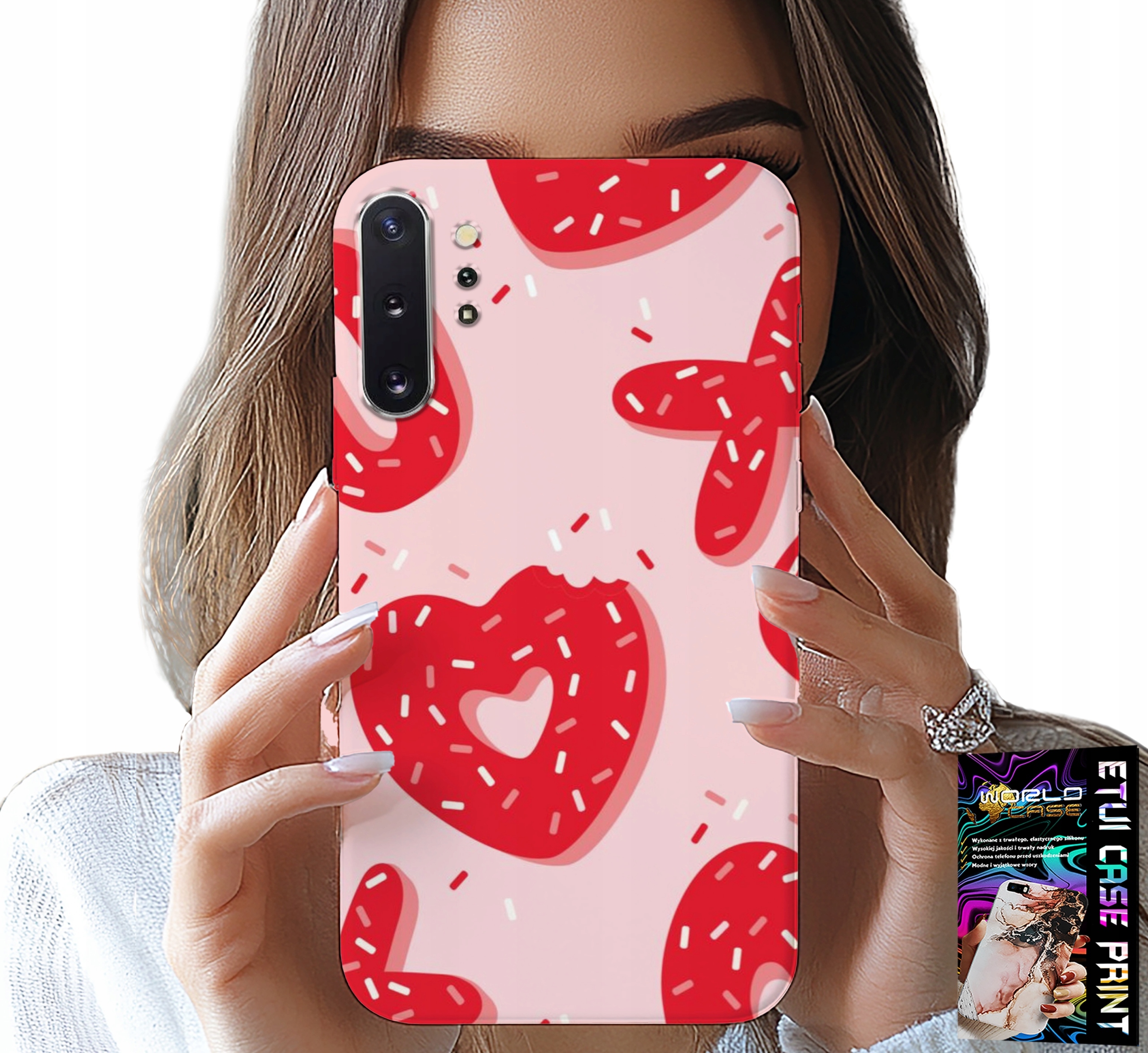 ETUI DO SAMSUNG NOTE 10 PLUS - KOBIECE, MODNE WZORY XOXO SERCE + FOLIA