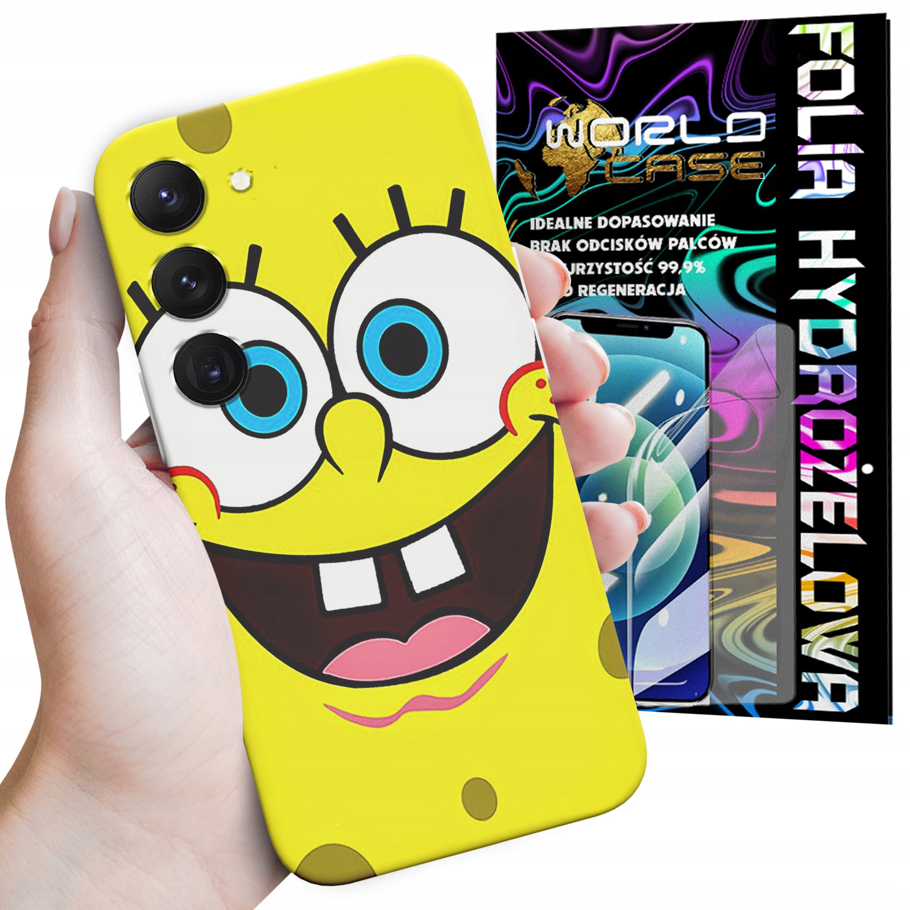 ETUI CASE DO SAMSUNG S23 - SPONGEBOB BAJKI GRY WYBÓR PLECKI + FOLIA
