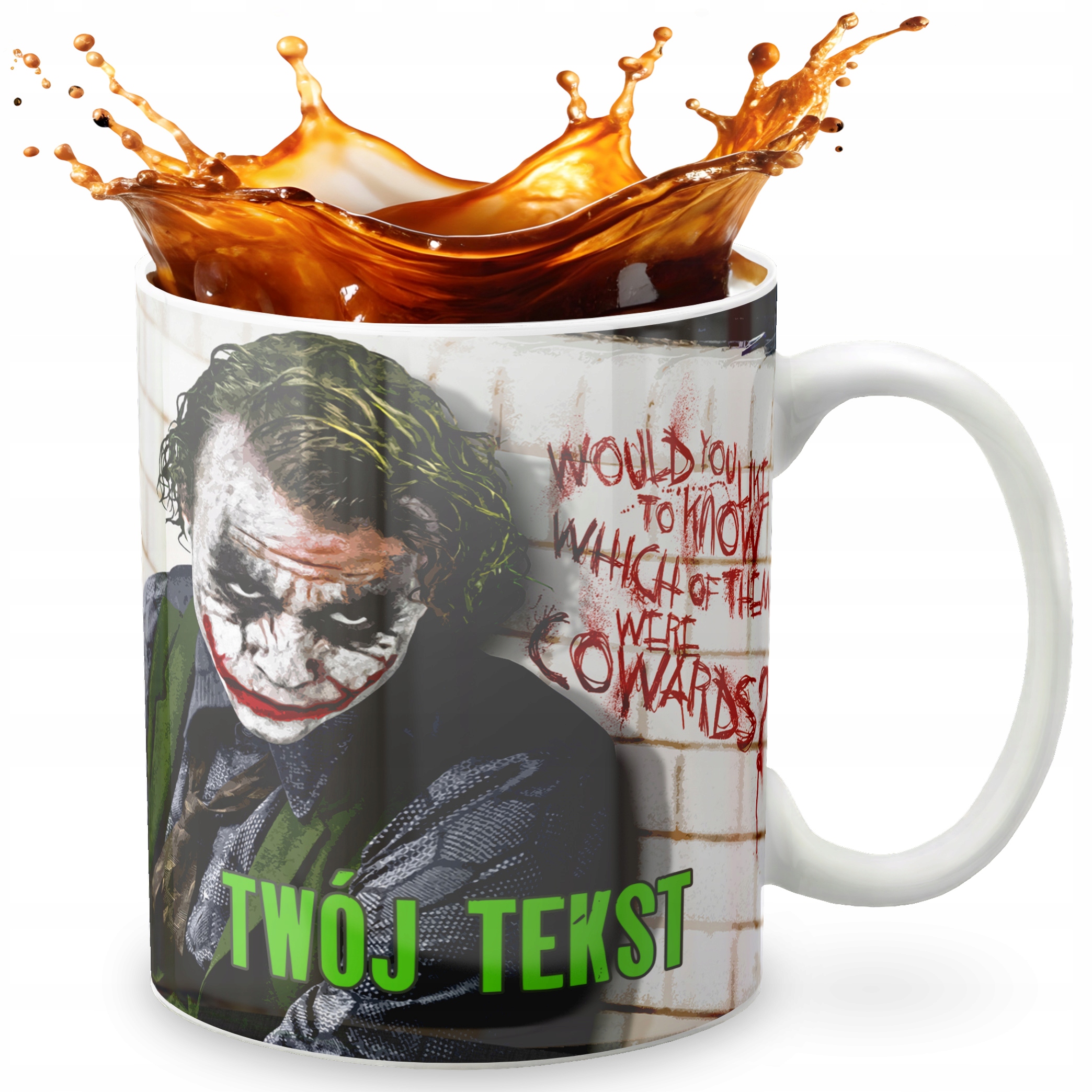 KUBEK 330ml GRAFIKA PREZENT ŚWIĘTA WZÓR - FILM BAT MAN JOKER + IMIĘ