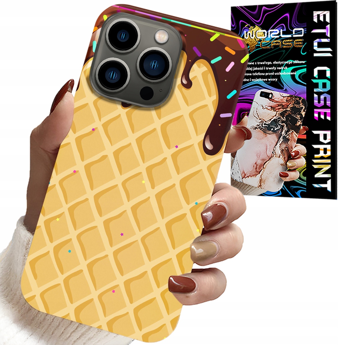 ETUI DO IPHONE 16 PRO MAX - Z MOTYWEM WAFLA Z POLEWĄ CZEKOLADOWĄ